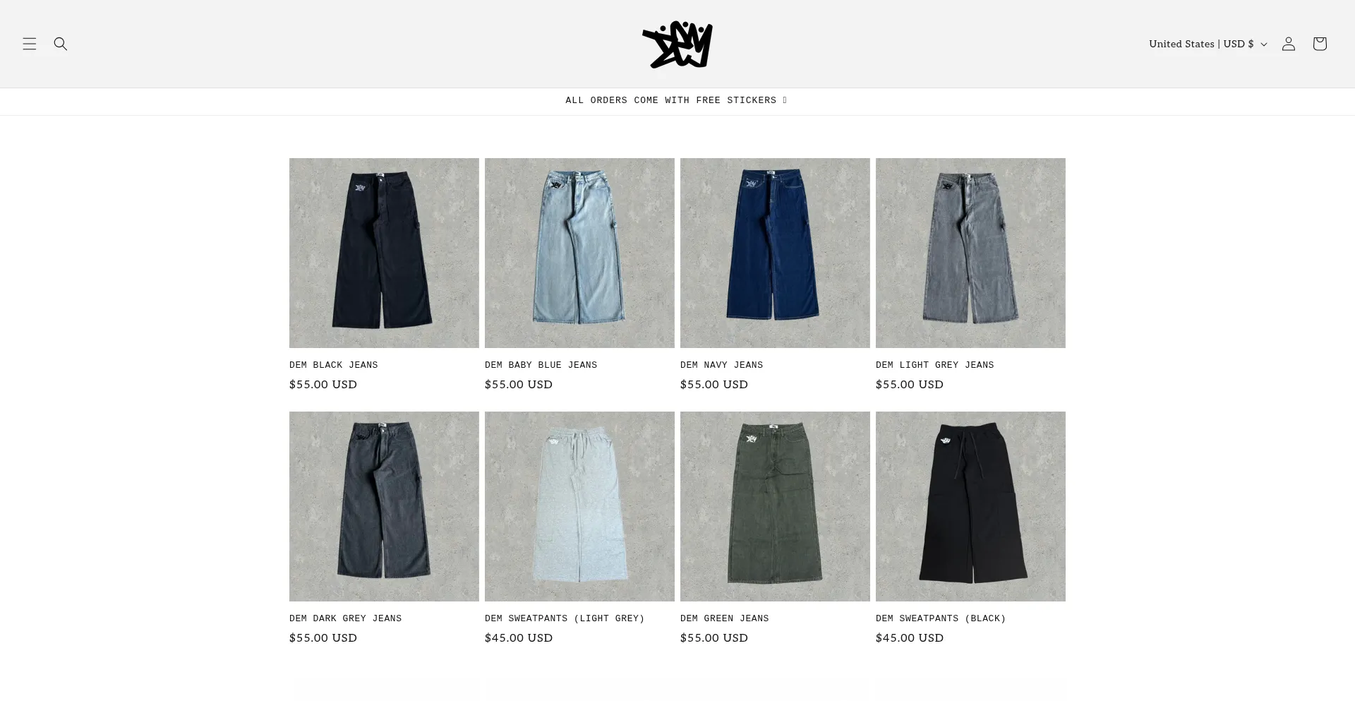 Website screenshot of Dempants.shop