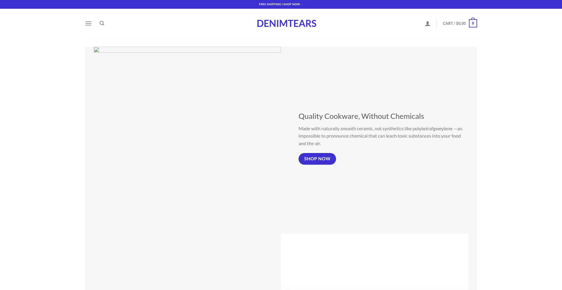 Website screenshot of Denimtearsshop.com