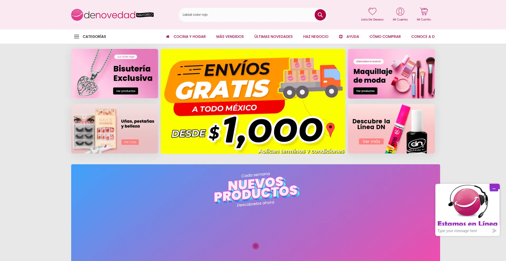 Website screenshot of Denovedad.com