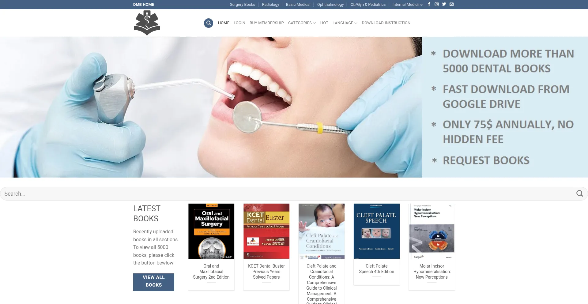 Website screenshot of Dental.downloadmedicalbook.com