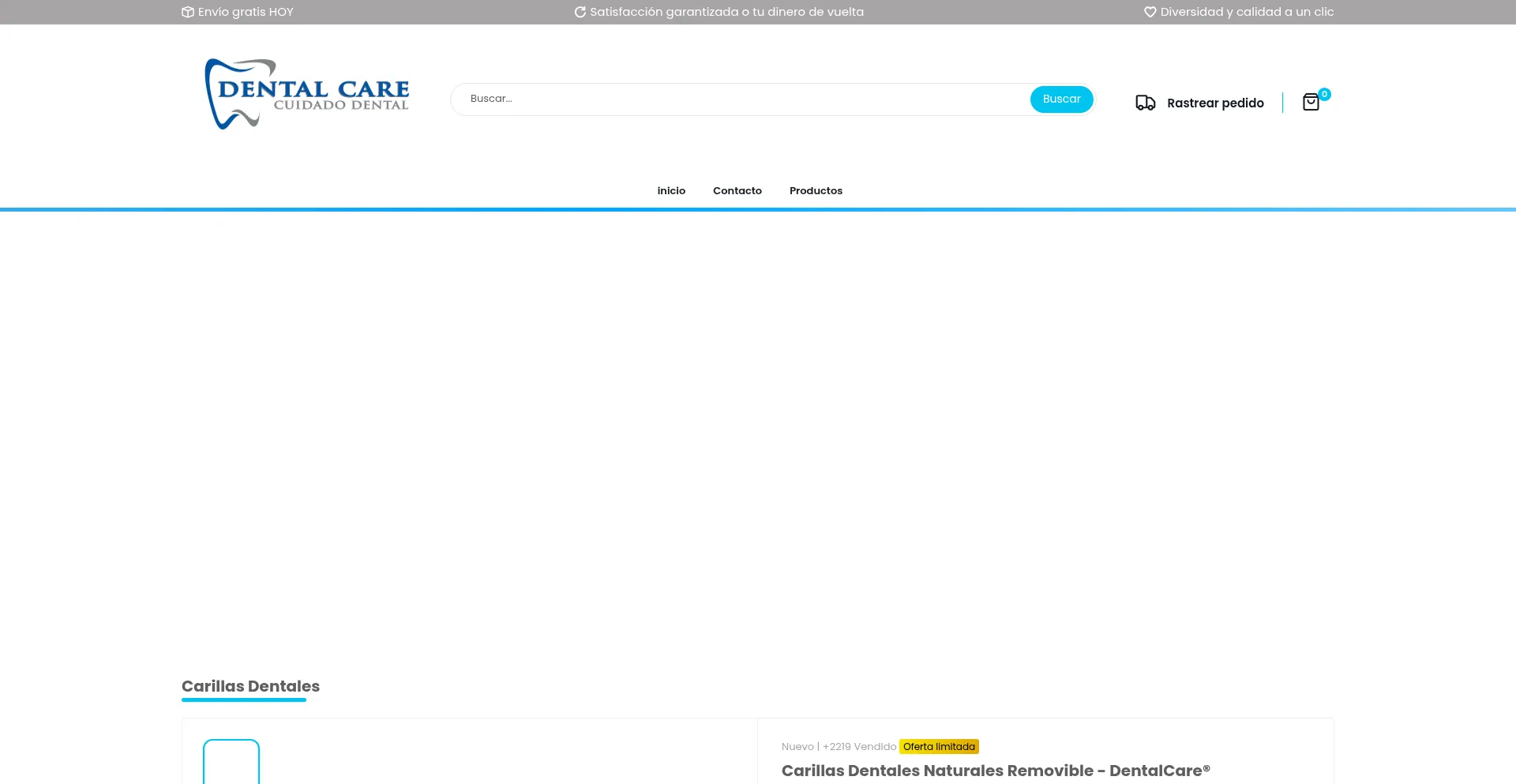 Website screenshot of Dentalcareofficial.com