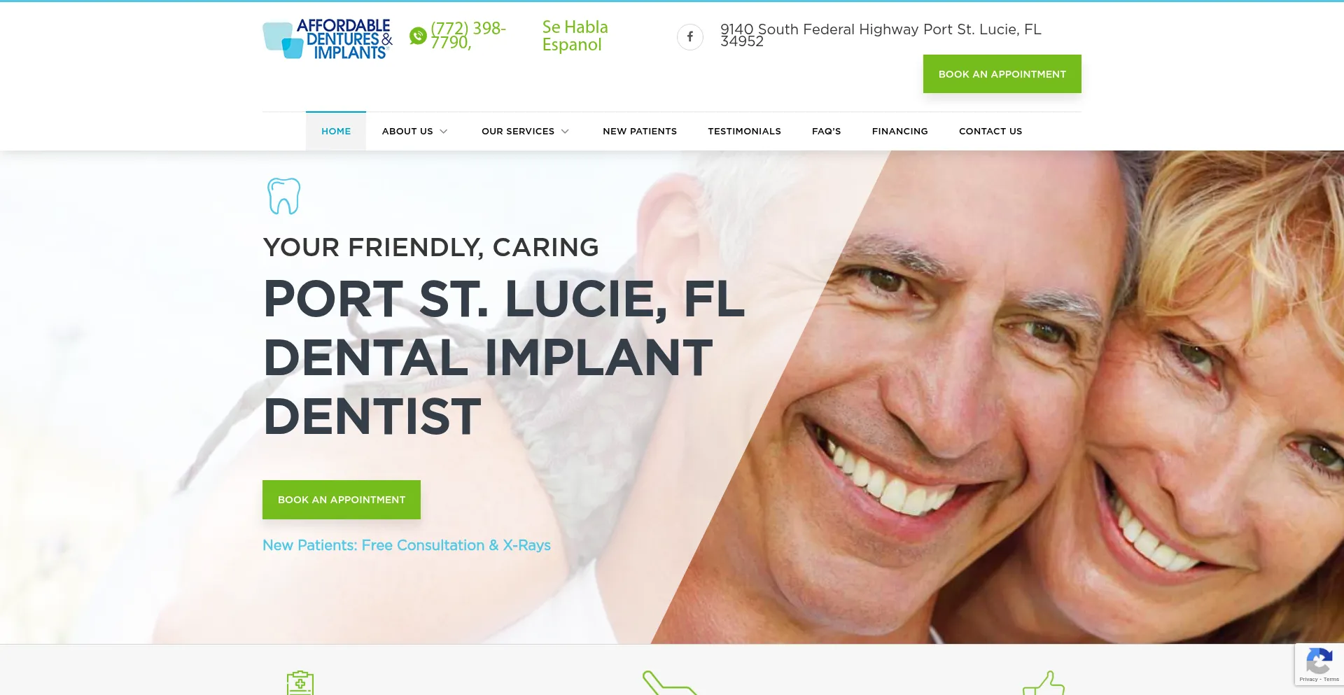Website screenshot of Dentalimplantsportstlucie.com
