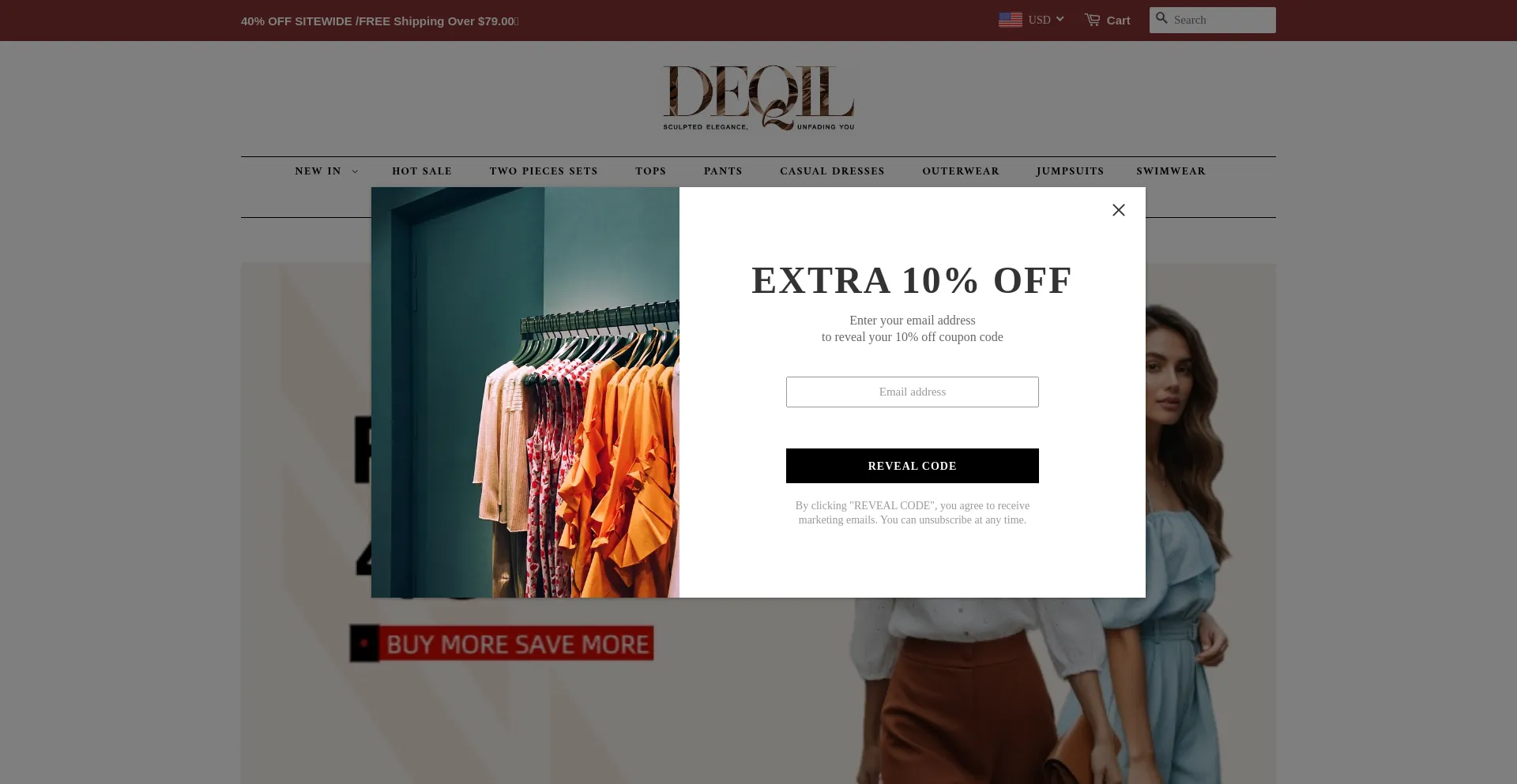 Website screenshot of Deqil.com