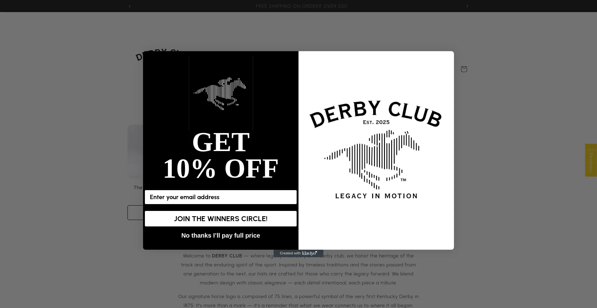 Derbyclub.shop Screenshot