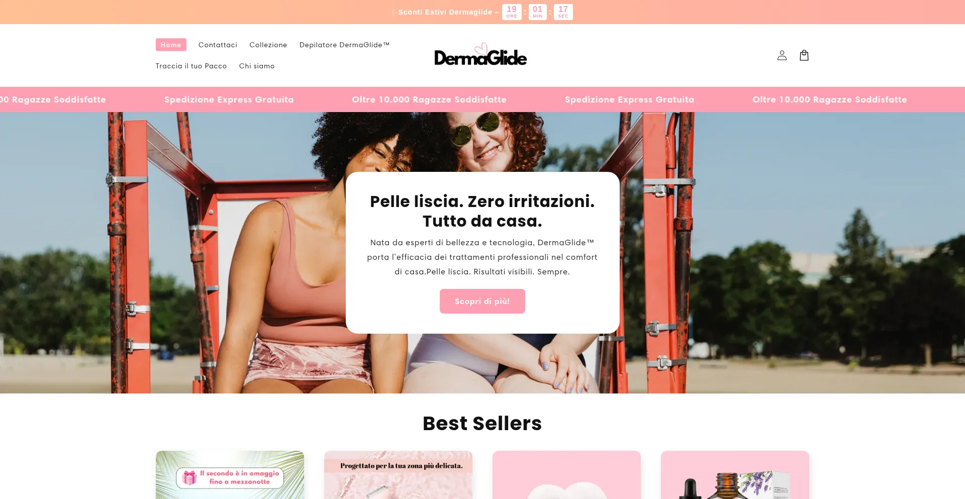 Website screenshot of Dermaglide.it