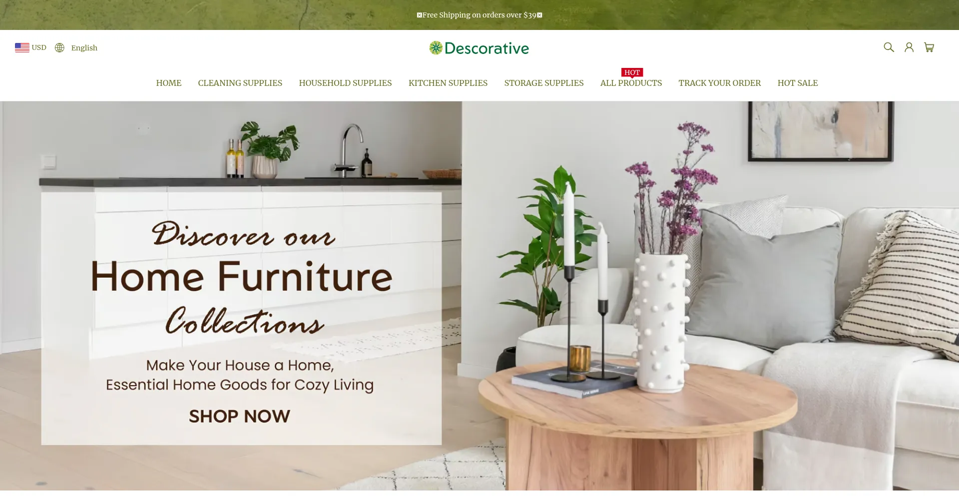 Website screenshot of Descorative.com