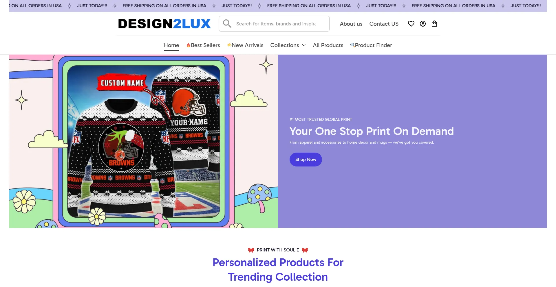 Website screenshot of Design2lux.com