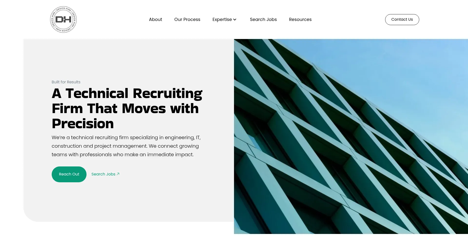 Website screenshot of Designhire.com