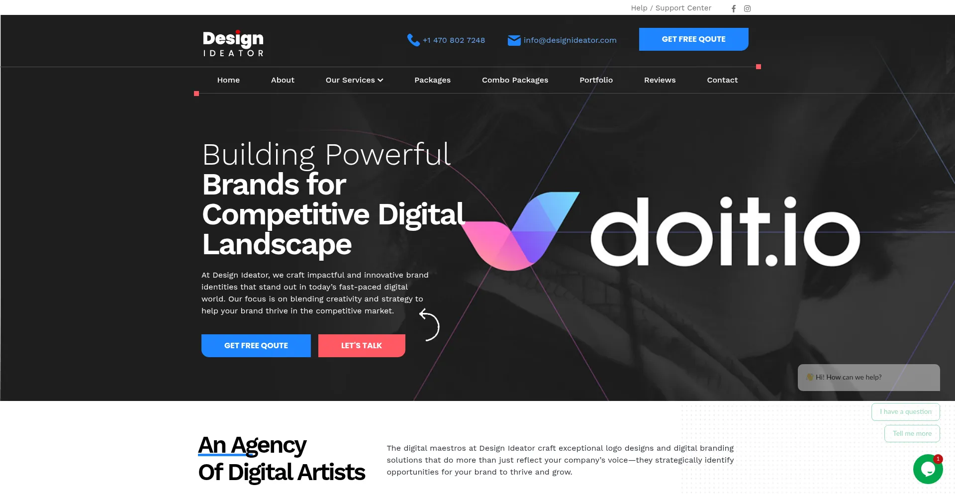Website screenshot of Designideator.com