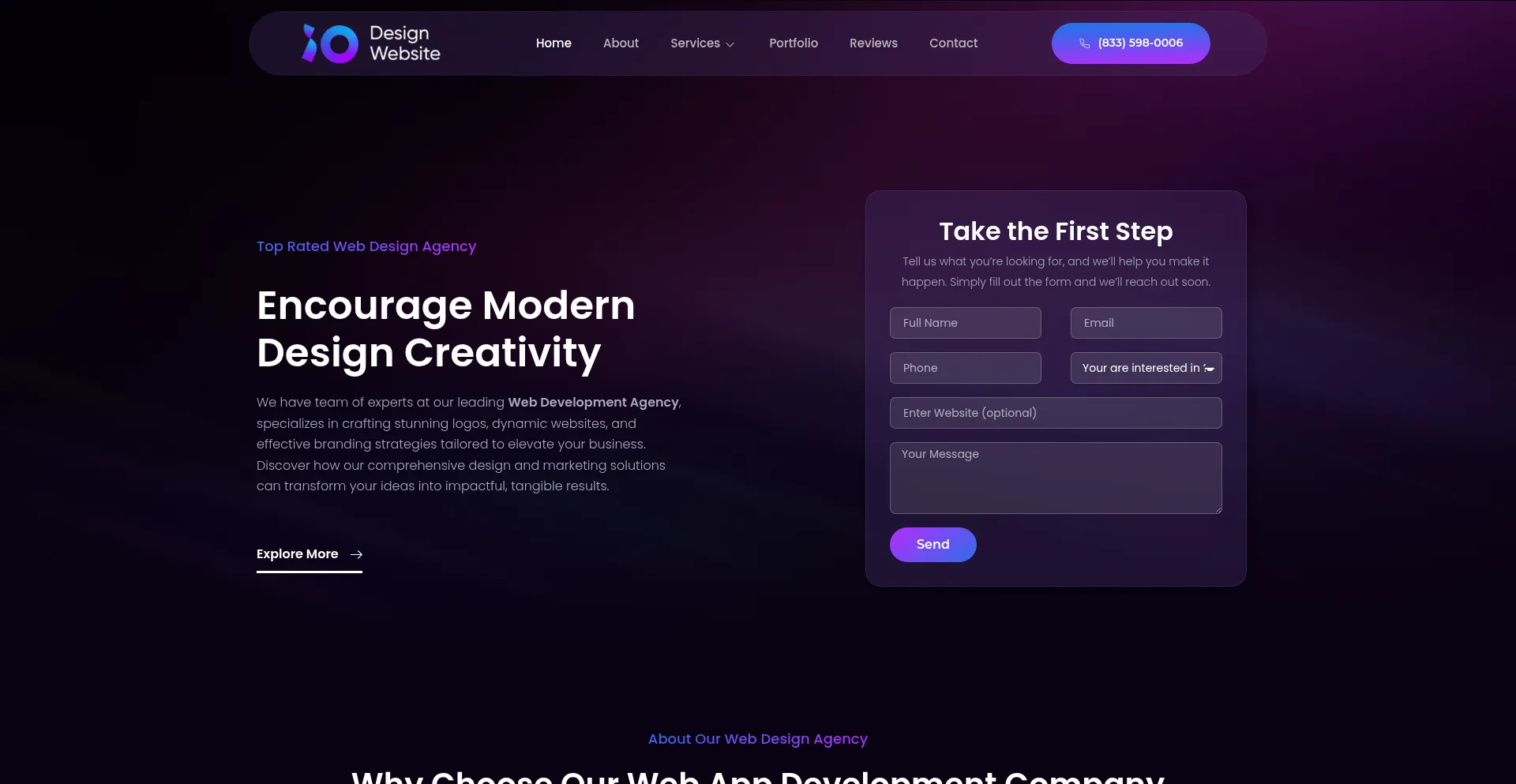 Website screenshot of Designwebsite.io