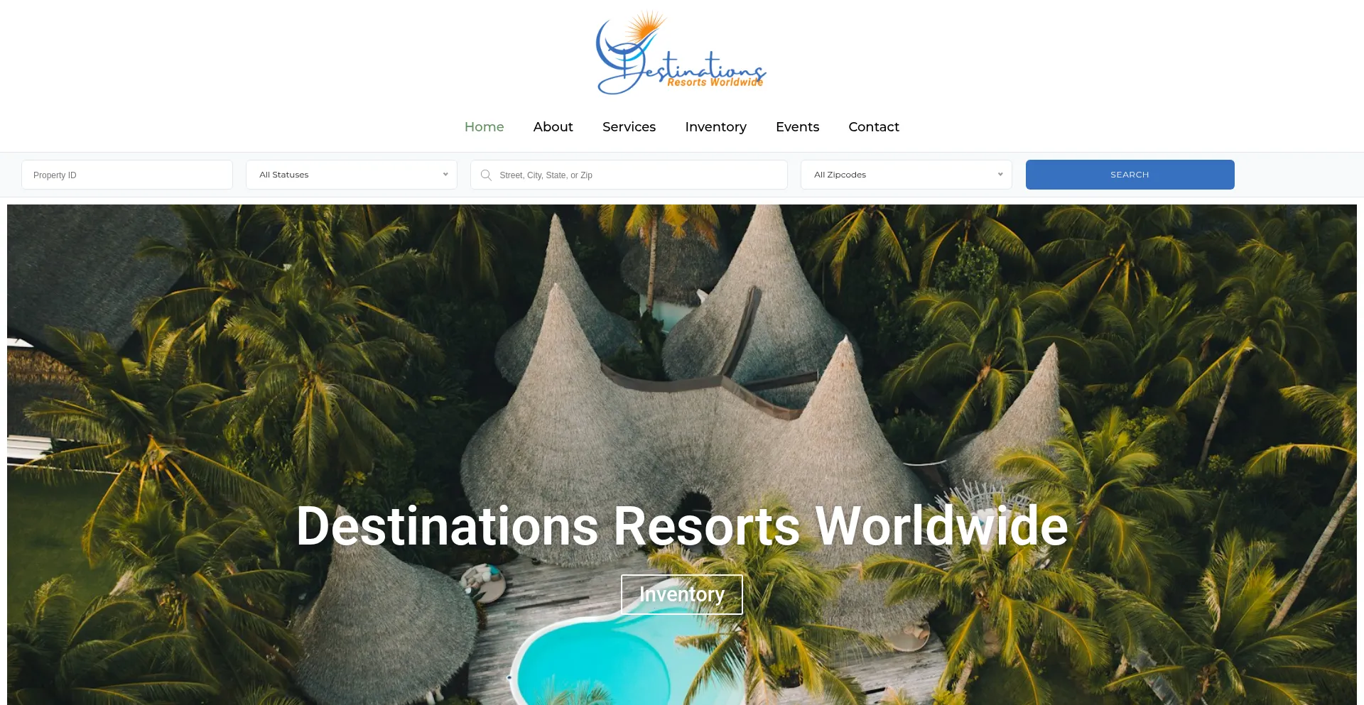 Website screenshot of Destinationsresortsworldwide.com