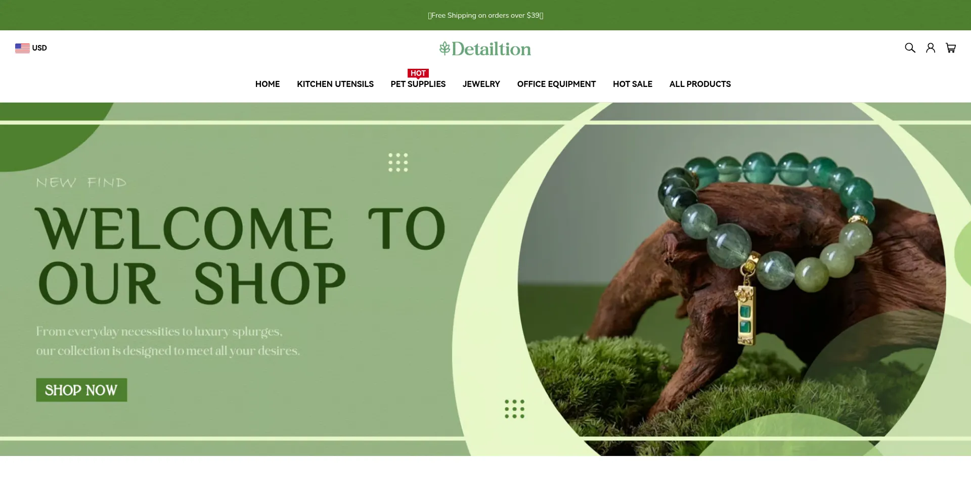 Website screenshot of Detailtion.com