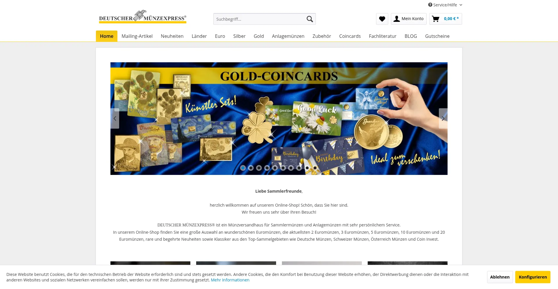 Website screenshot of Deutschermuenzexpress.de