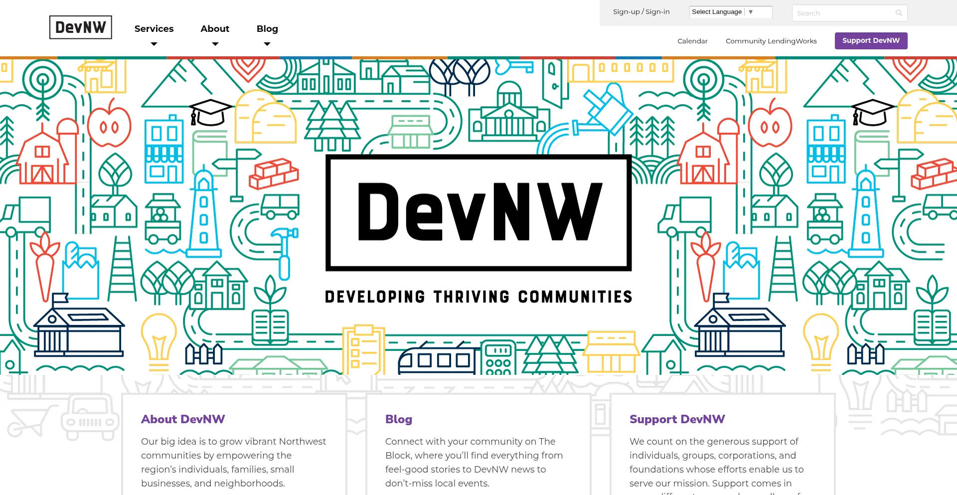 Website screenshot of Devnw.org