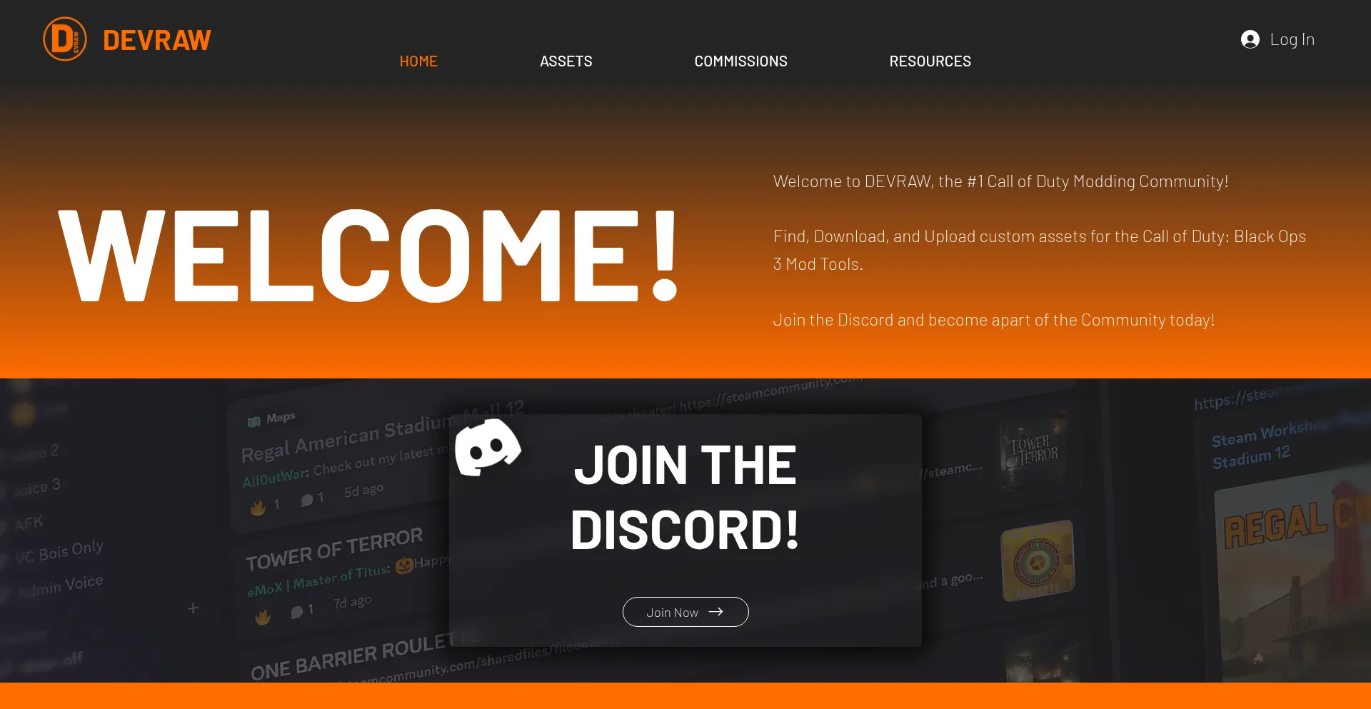 Website screenshot of Devraw.net