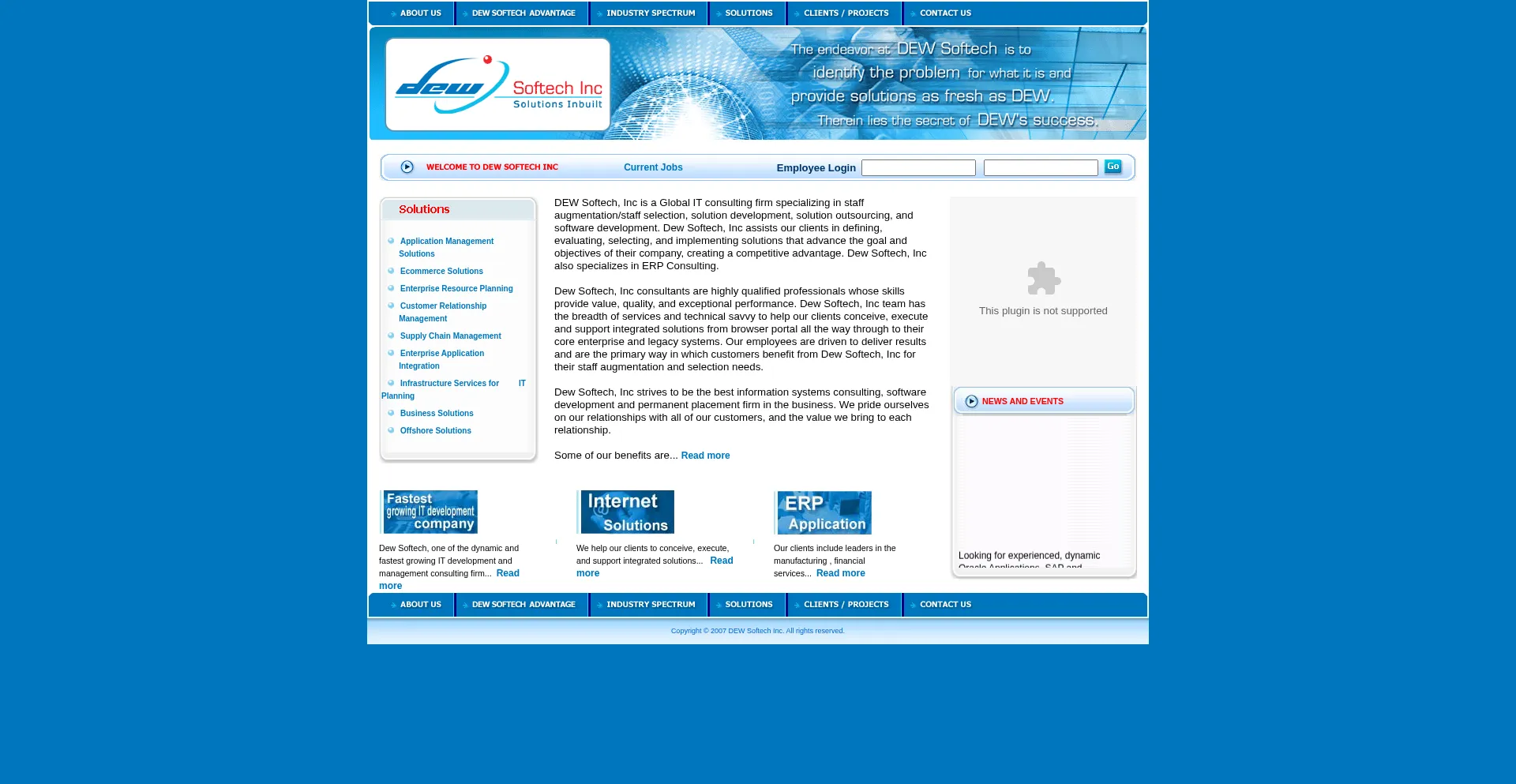 Website screenshot of Dewsoftech.com