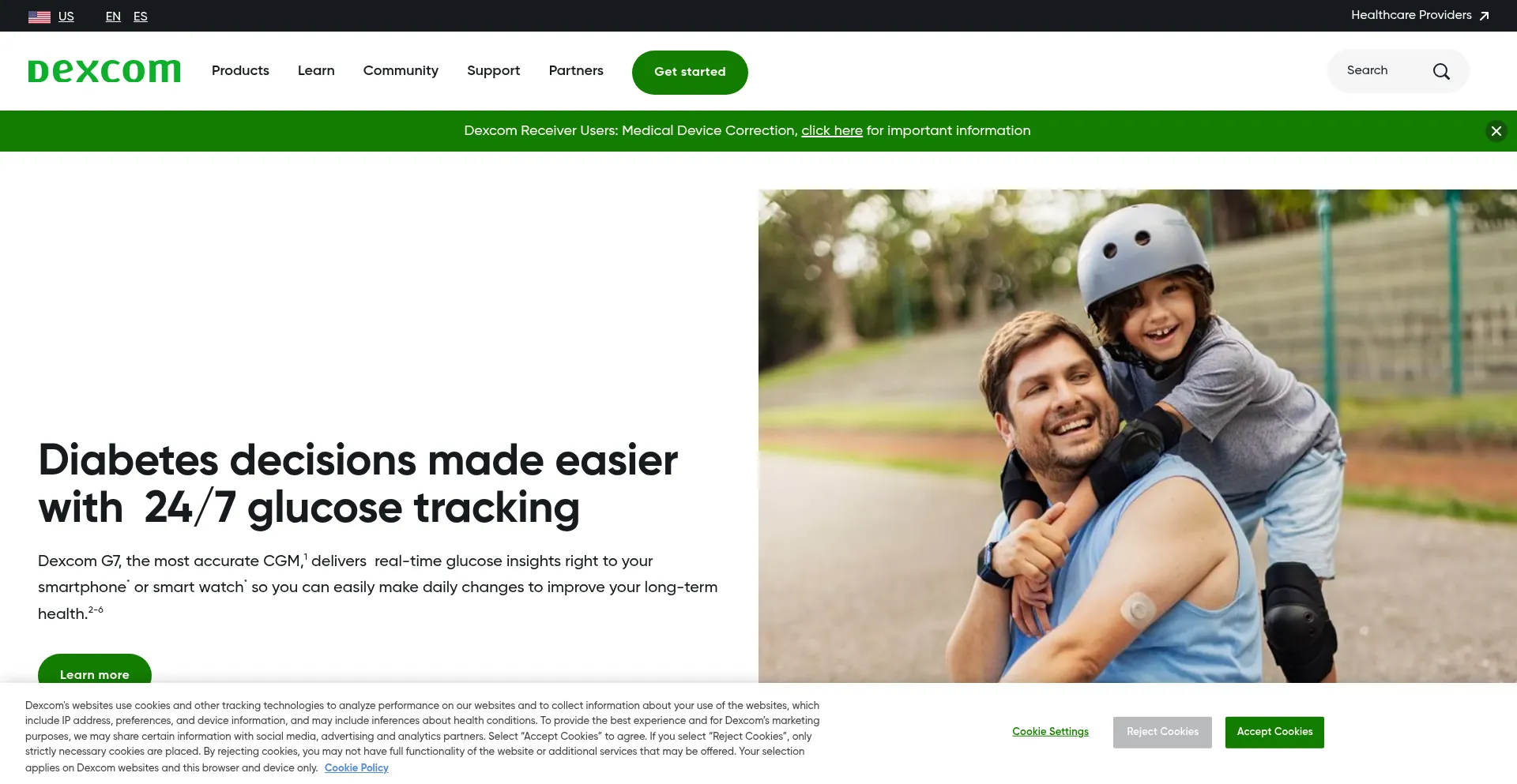 Dexcom.com Screenshot