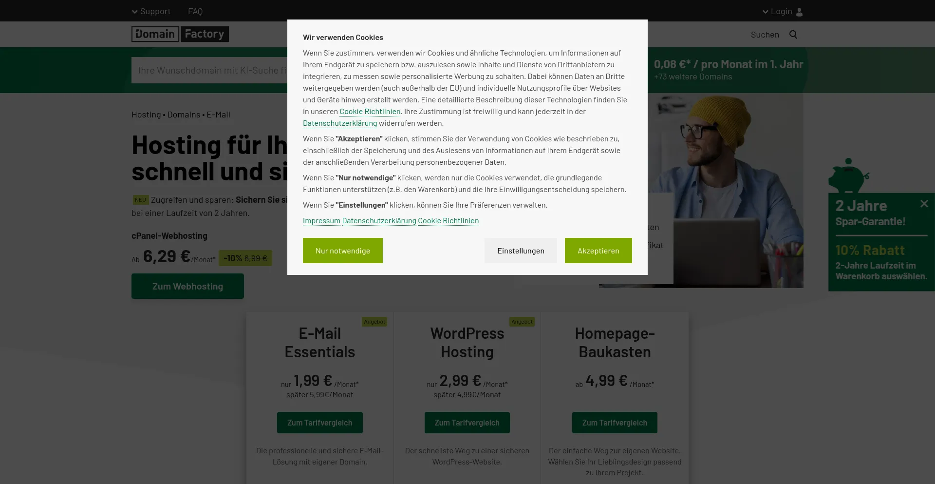 Website screenshot of Df.eu