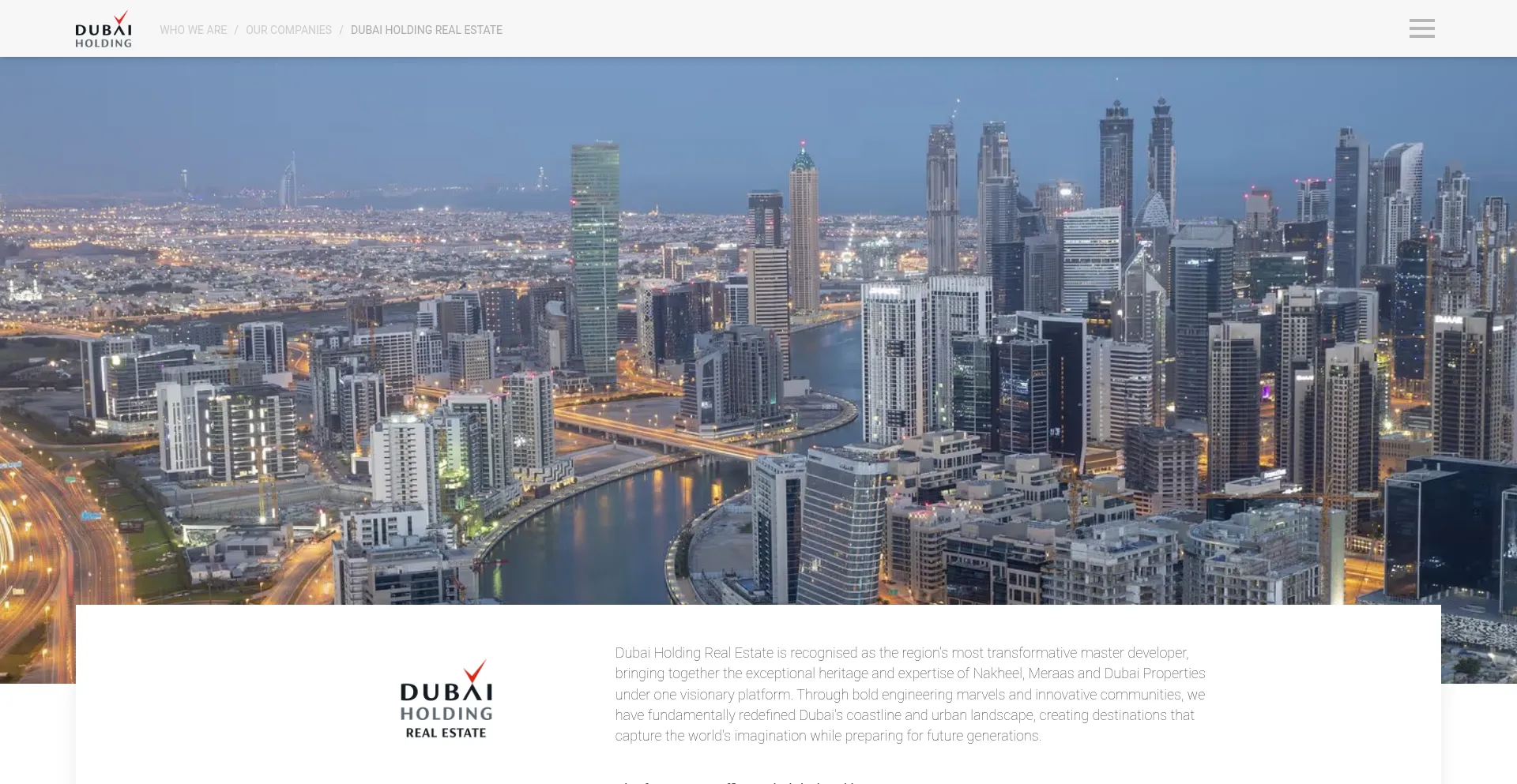 Website screenshot of Dhre.ae