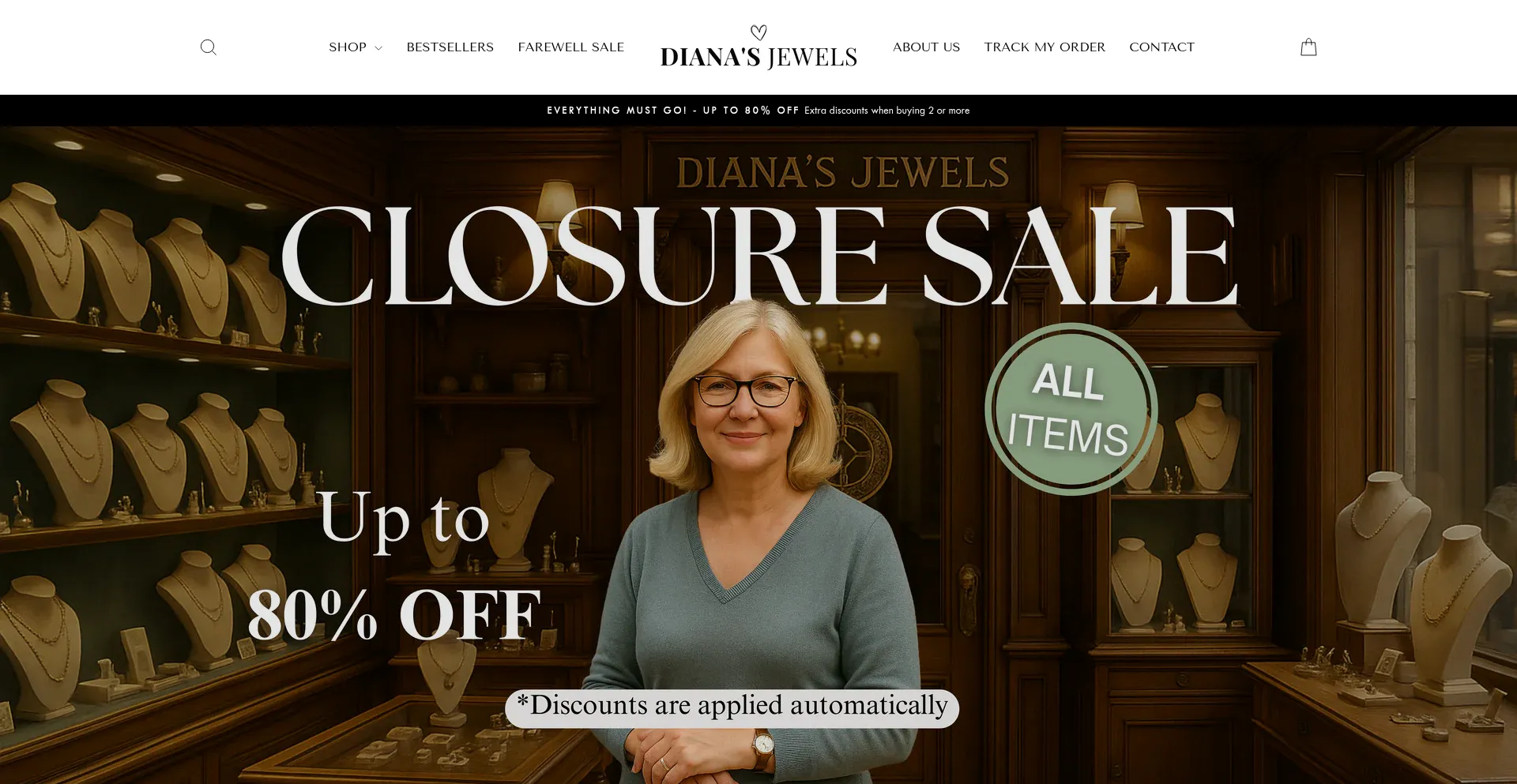 Website screenshot of Dianas-jewels.com