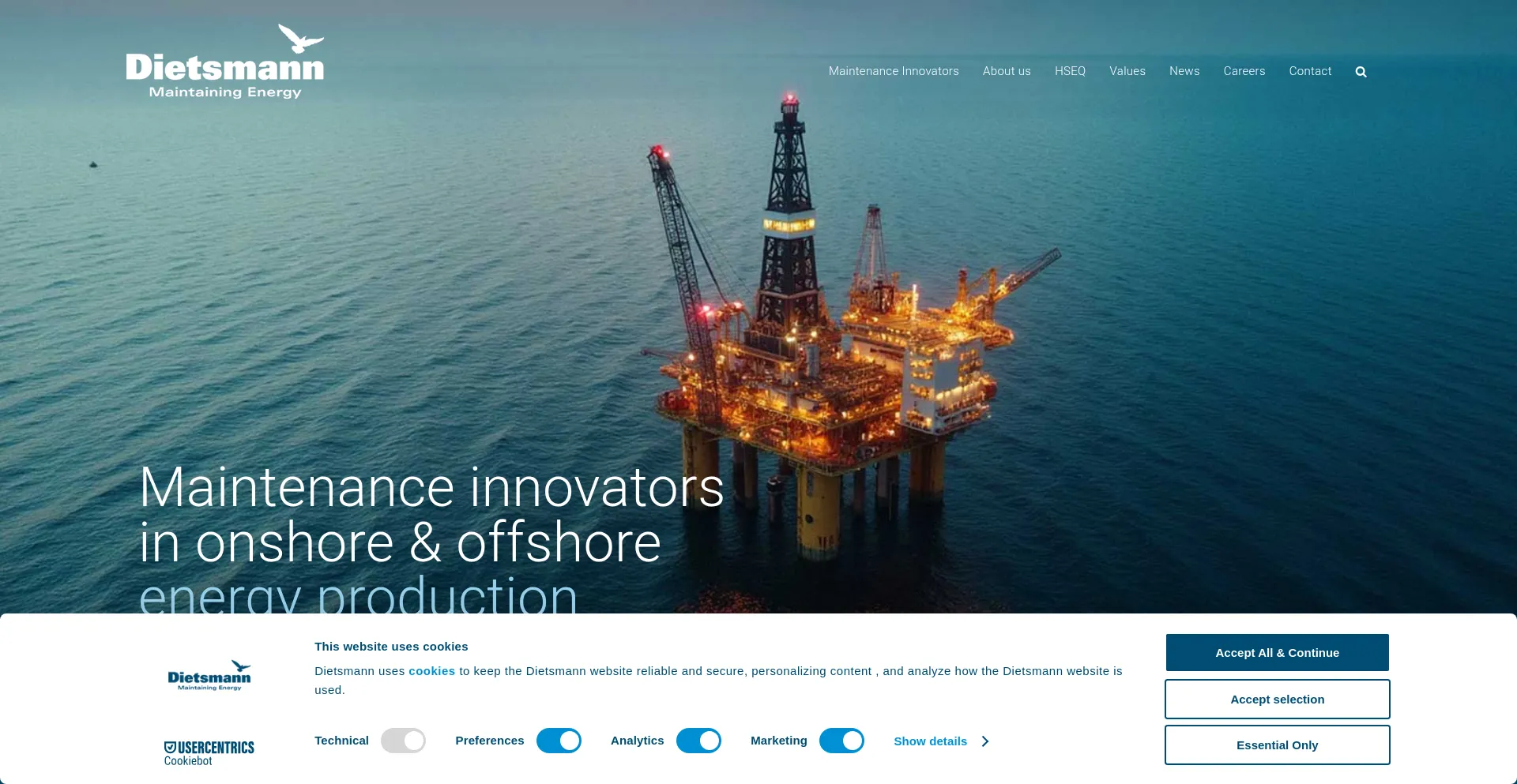 Website screenshot of Dietsmann.com