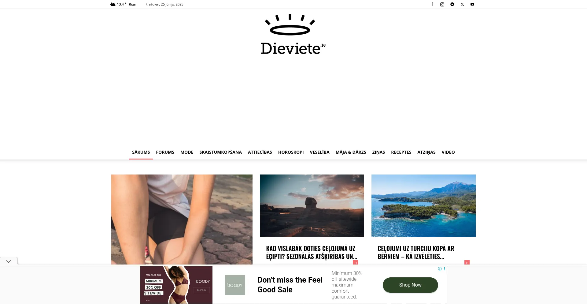 Website screenshot of Dieviete.lv