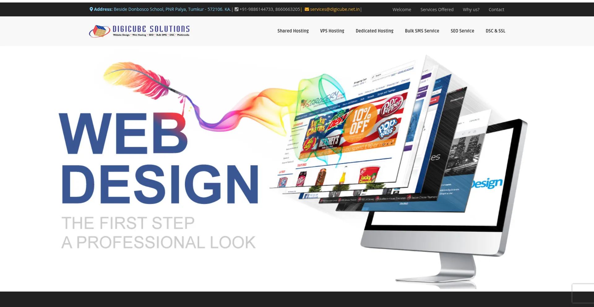 Website screenshot of Digicube.net.in