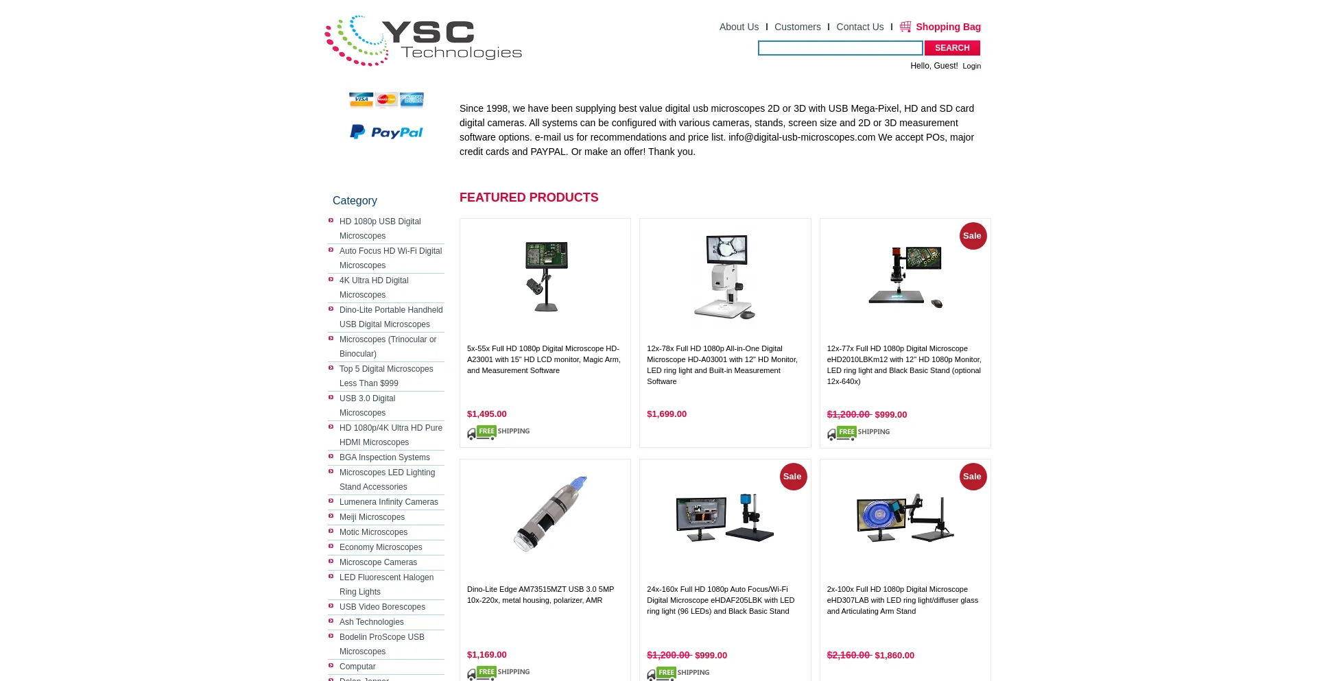 Website screenshot of Digital-usb-microscopes.com