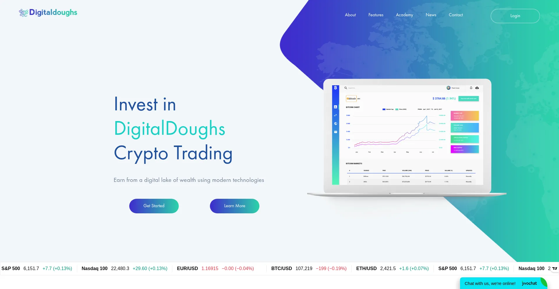 Website screenshot of Digitaldoughs.space