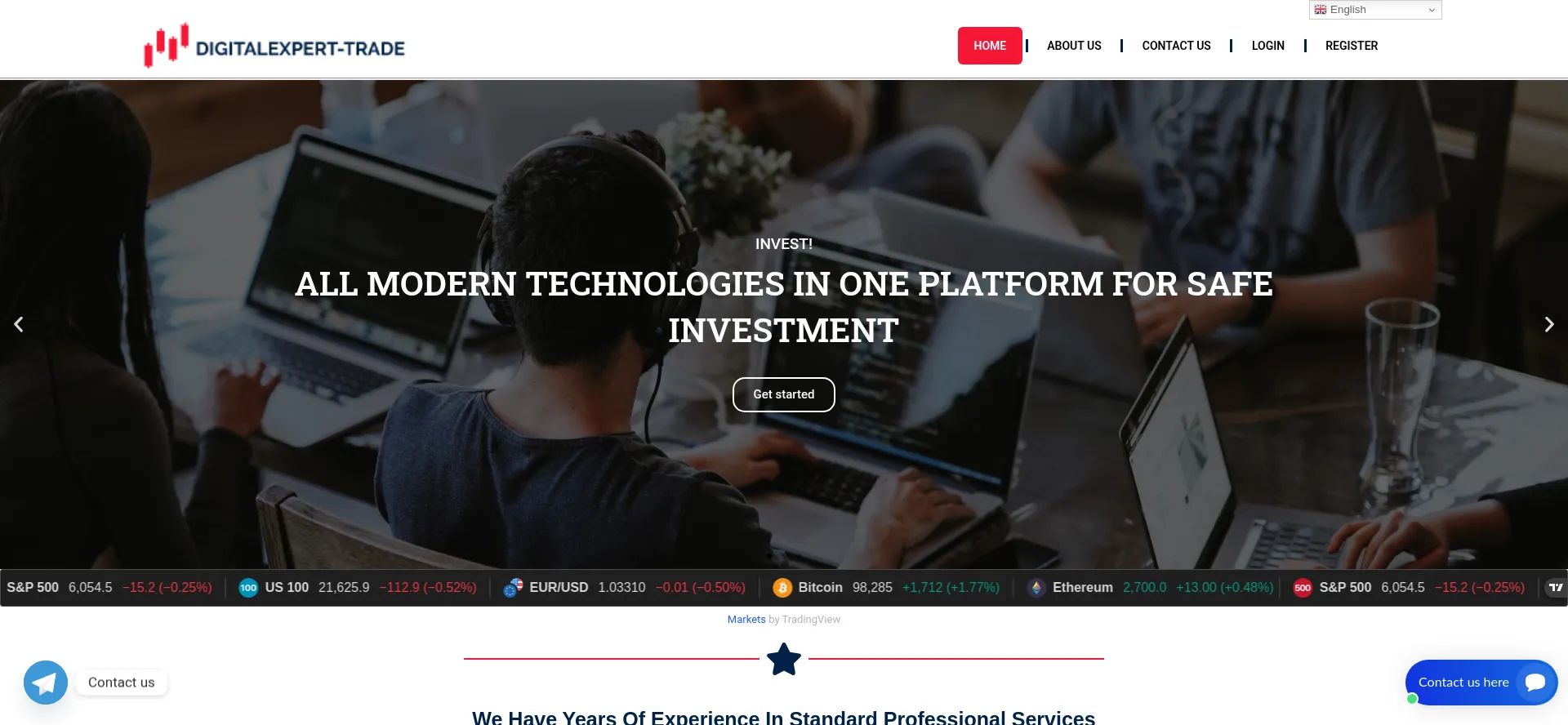 Website screenshot of Digitalexpert-trade.com
