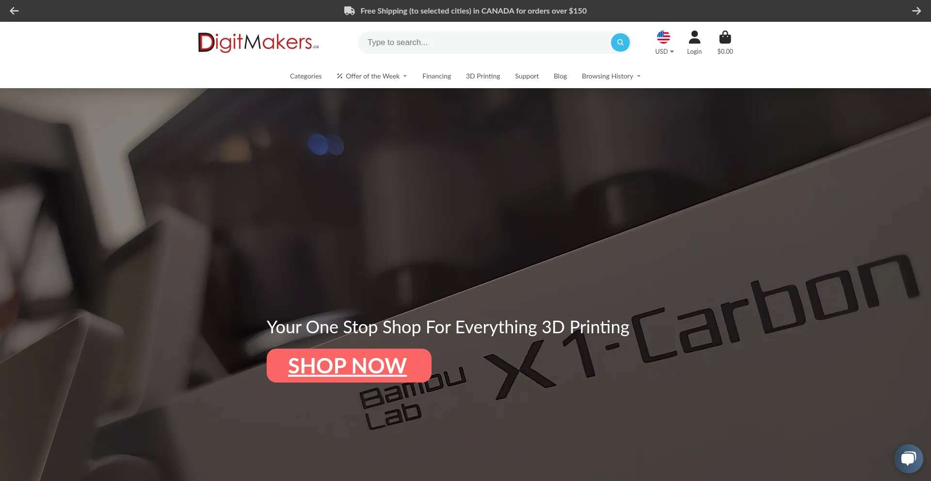 Website screenshot of Digitmakers.ca
