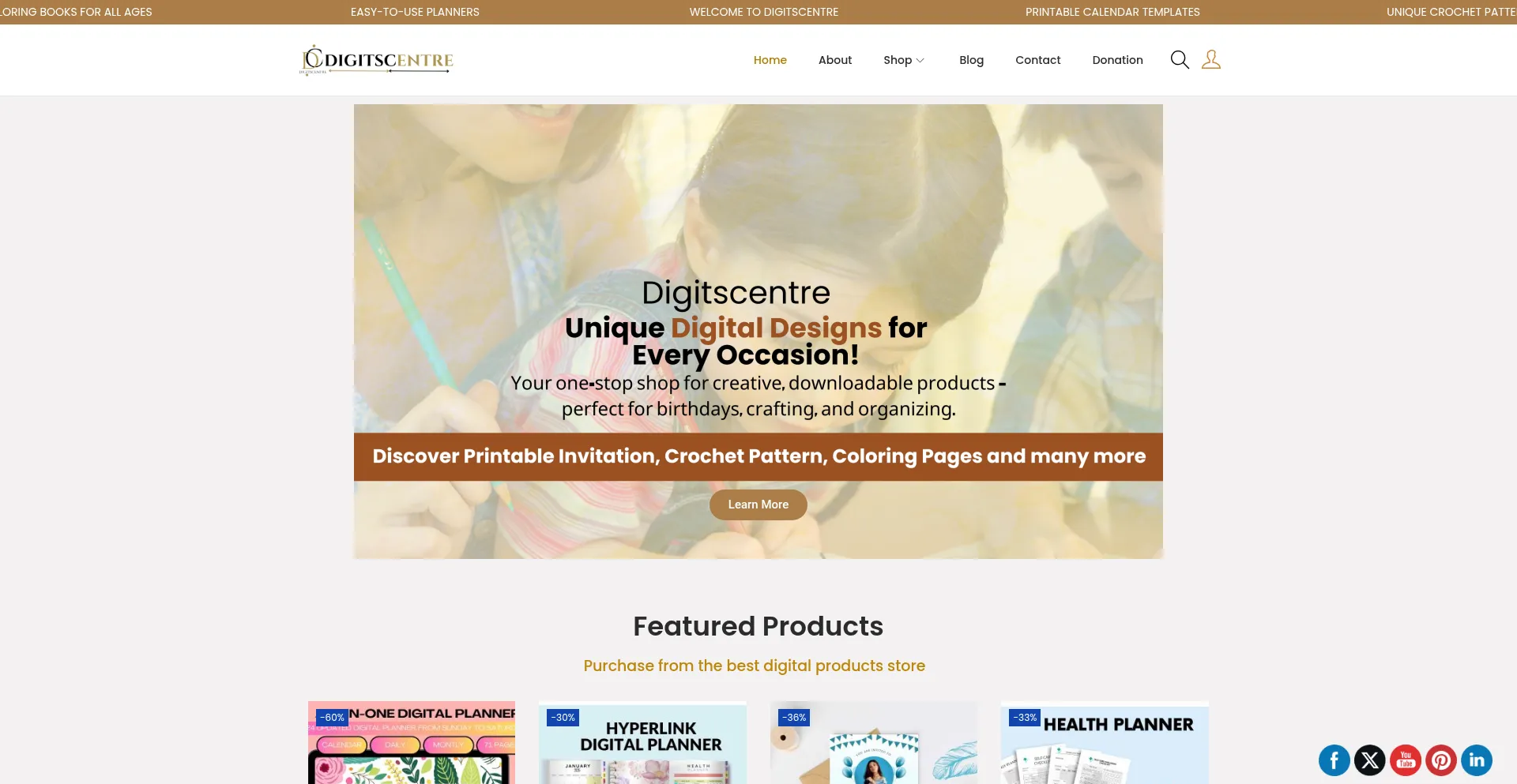 Website screenshot of Digitscentre.com