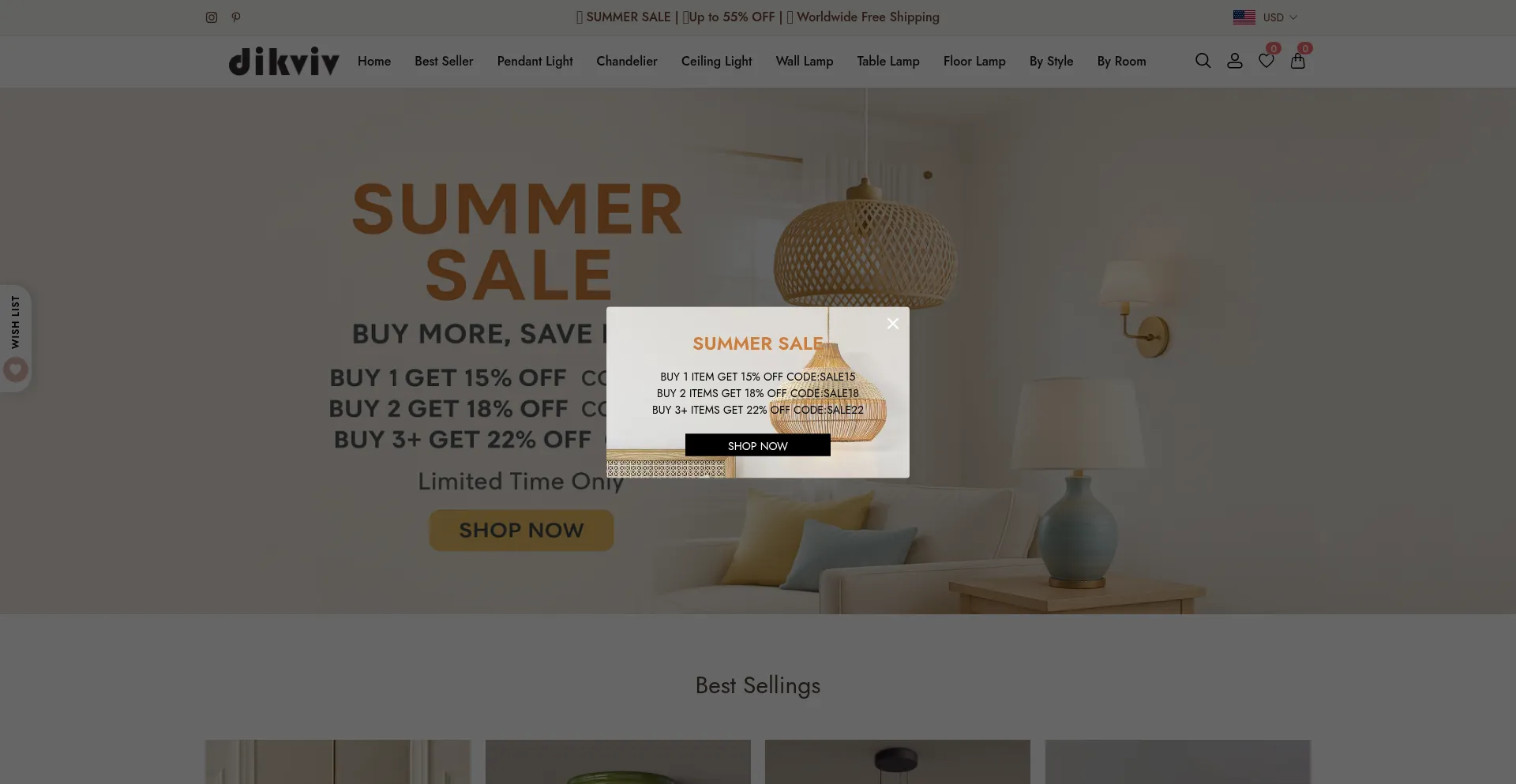 Website screenshot of Dikviv.com