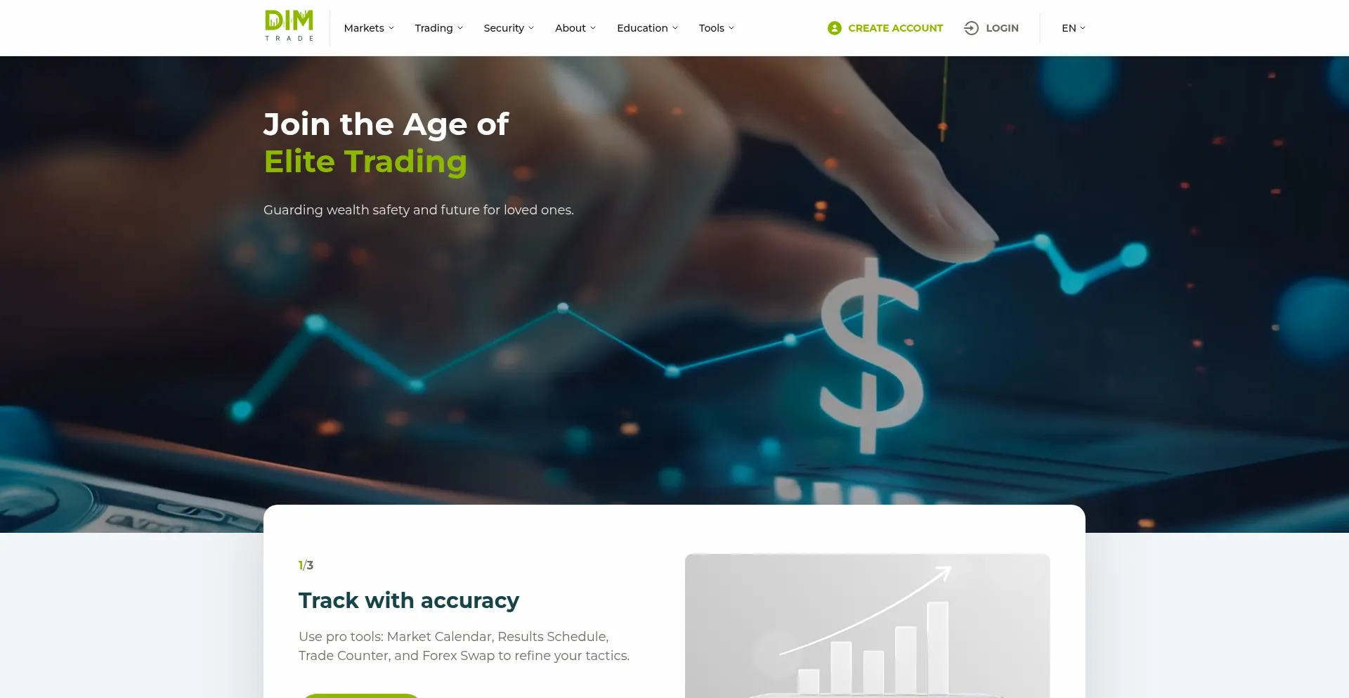 Website screenshot of Dimtrd.com