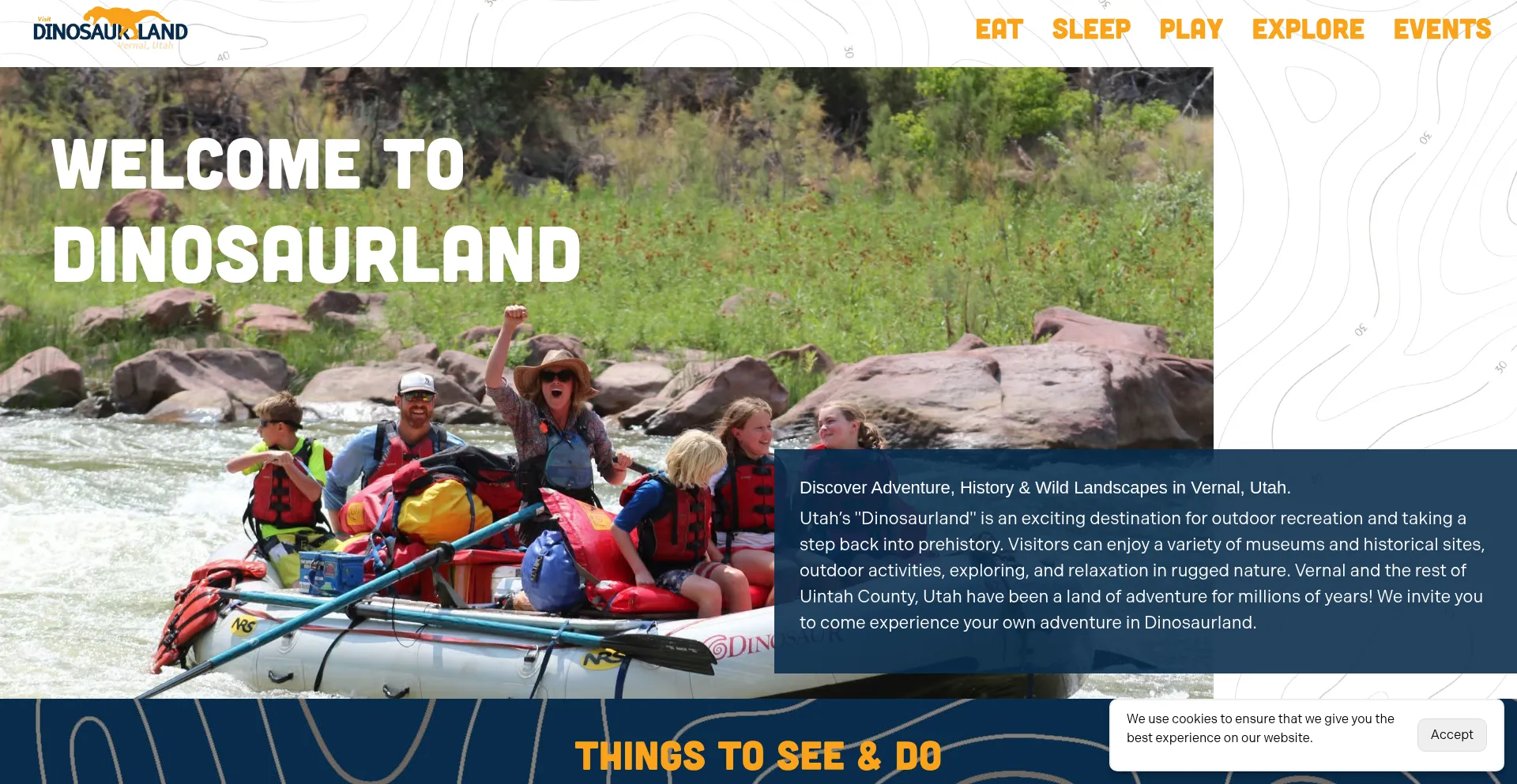 Website screenshot of Dinoland.com