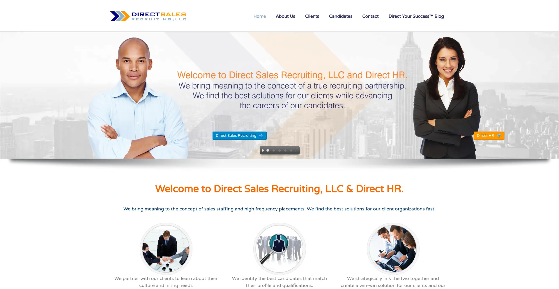 Website screenshot of Directhr.com