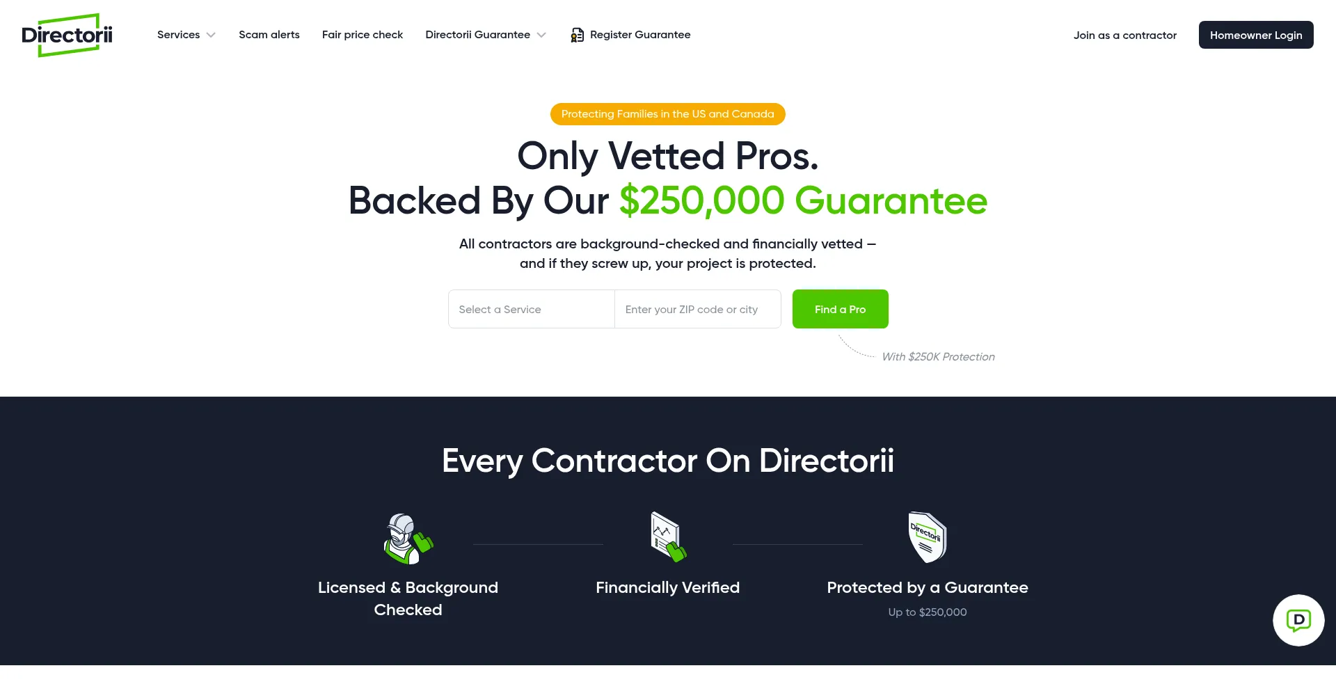 Website screenshot of Directorii.com