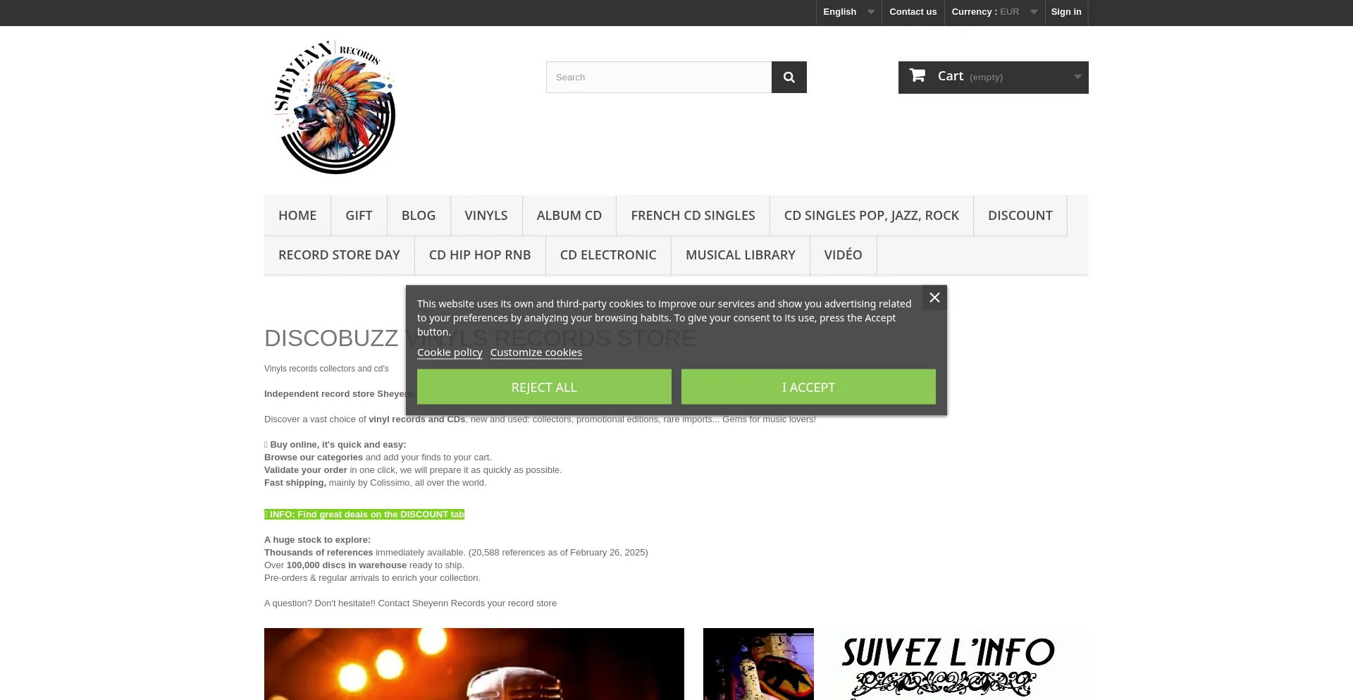 Website screenshot of Discobuzz.fr