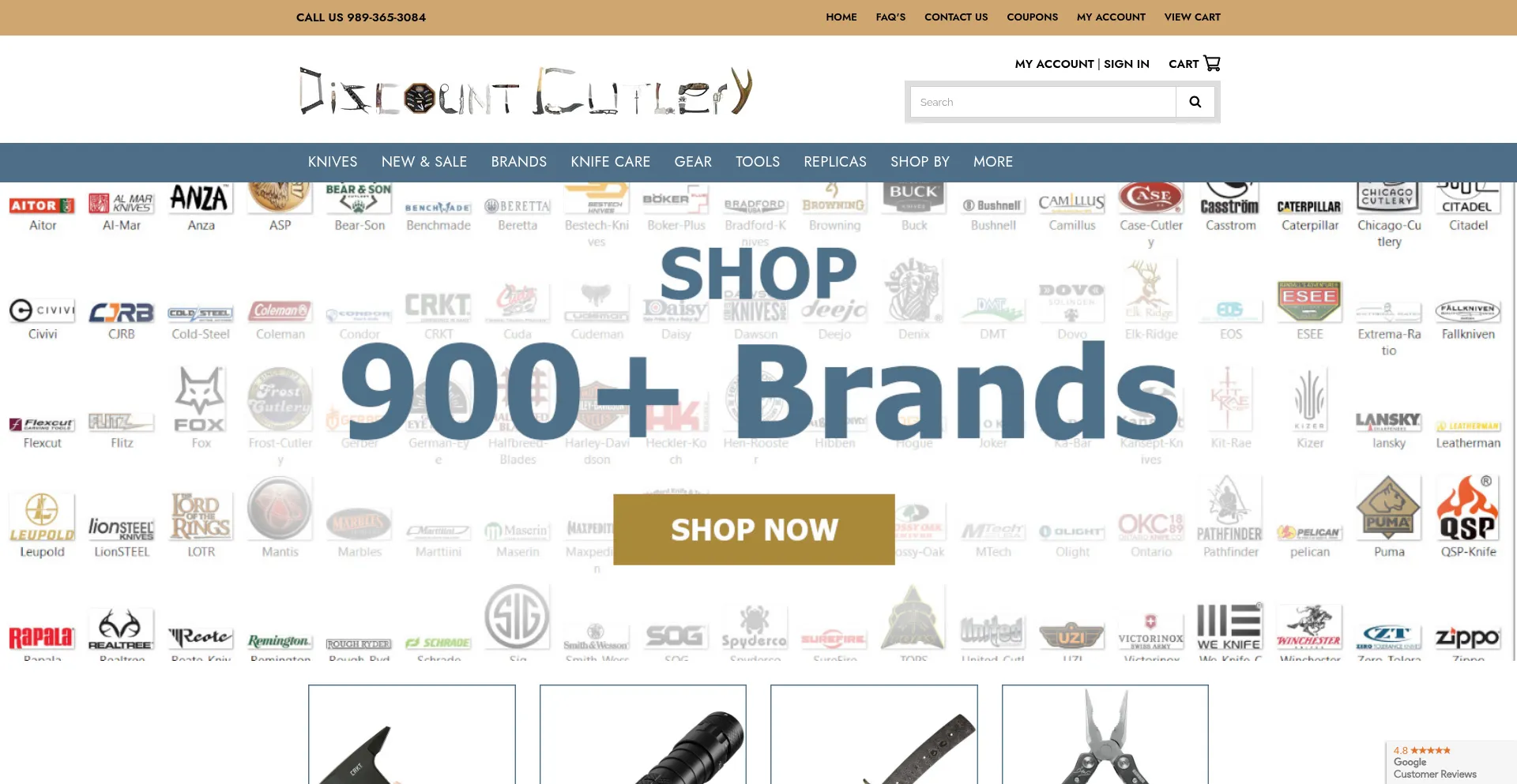 Website screenshot of Discountcutlery.net