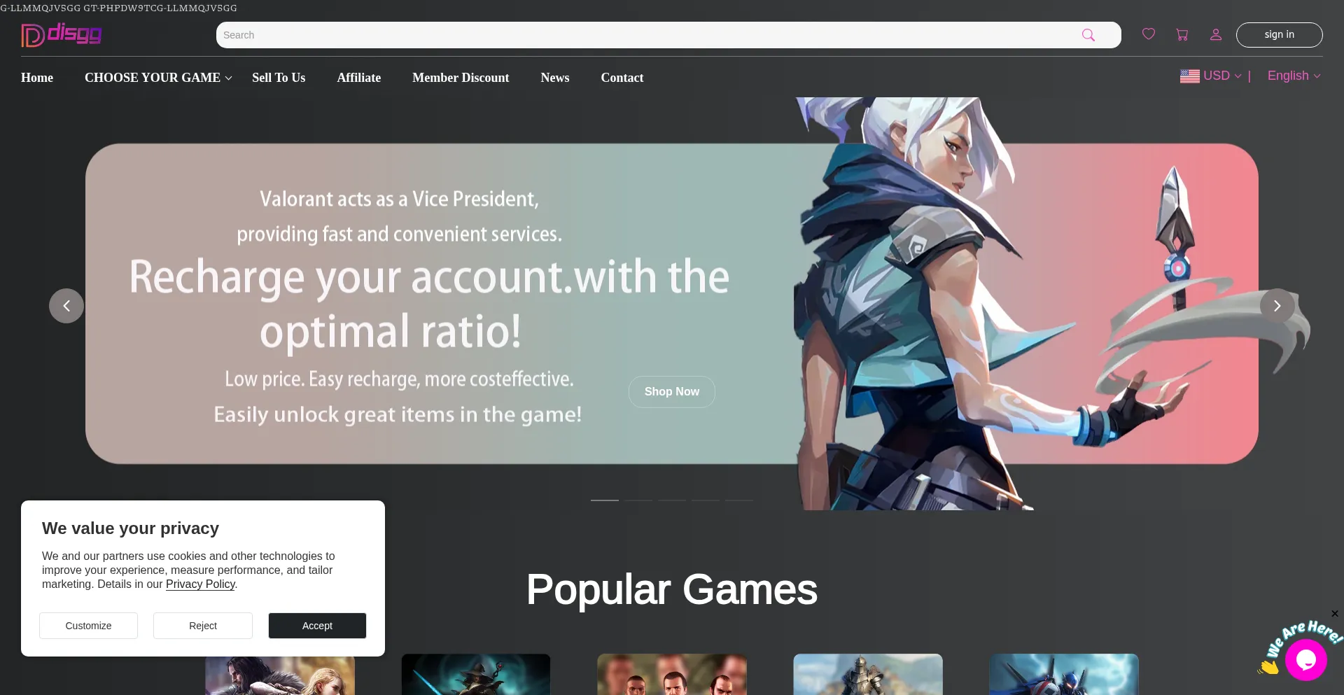 Website screenshot of Disgg.com