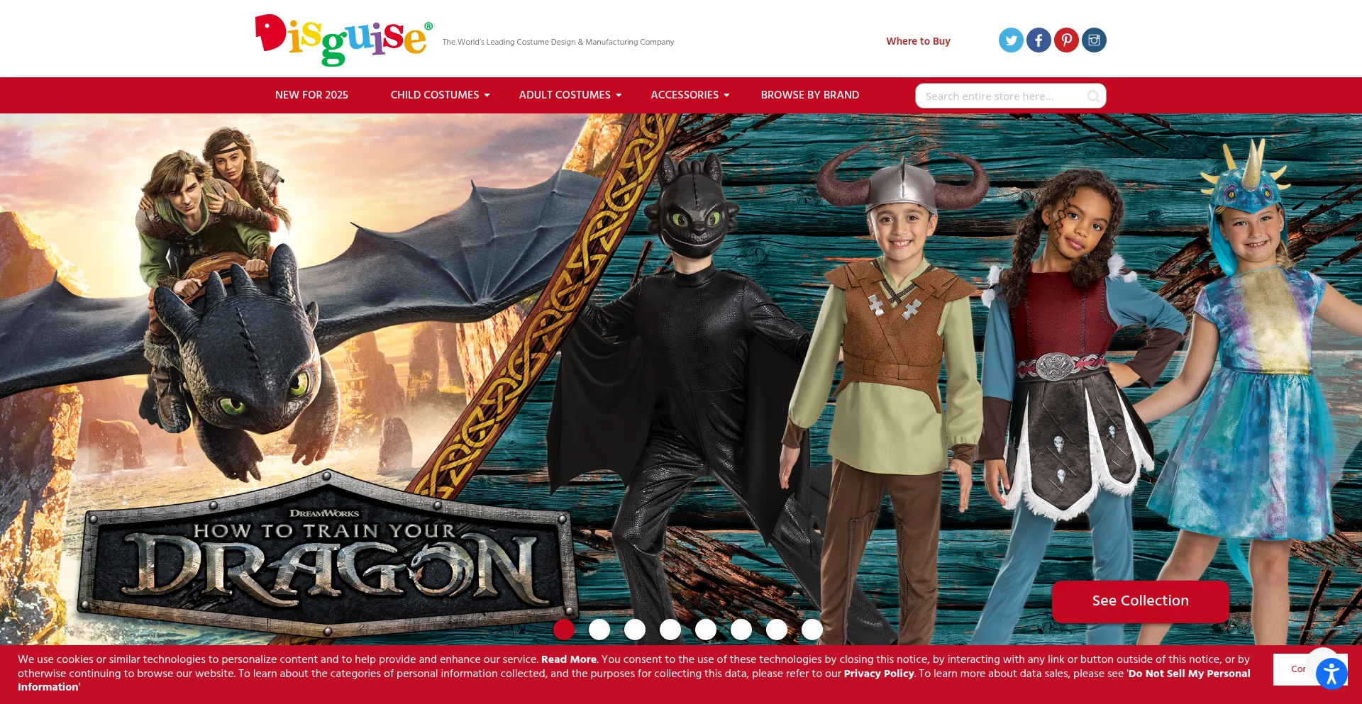 Website screenshot of Disguise.com