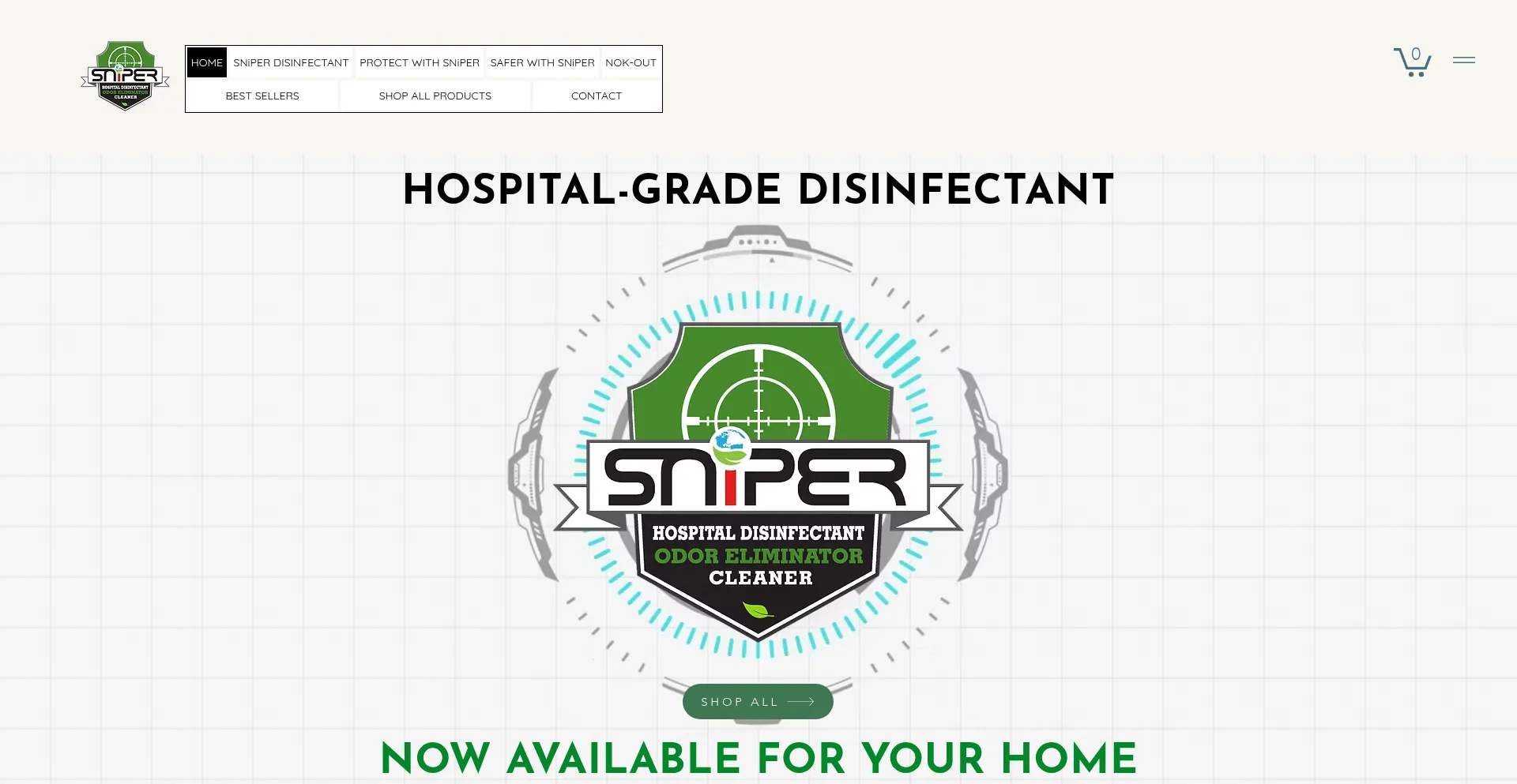 Website screenshot of Disinfectwithsniper.com