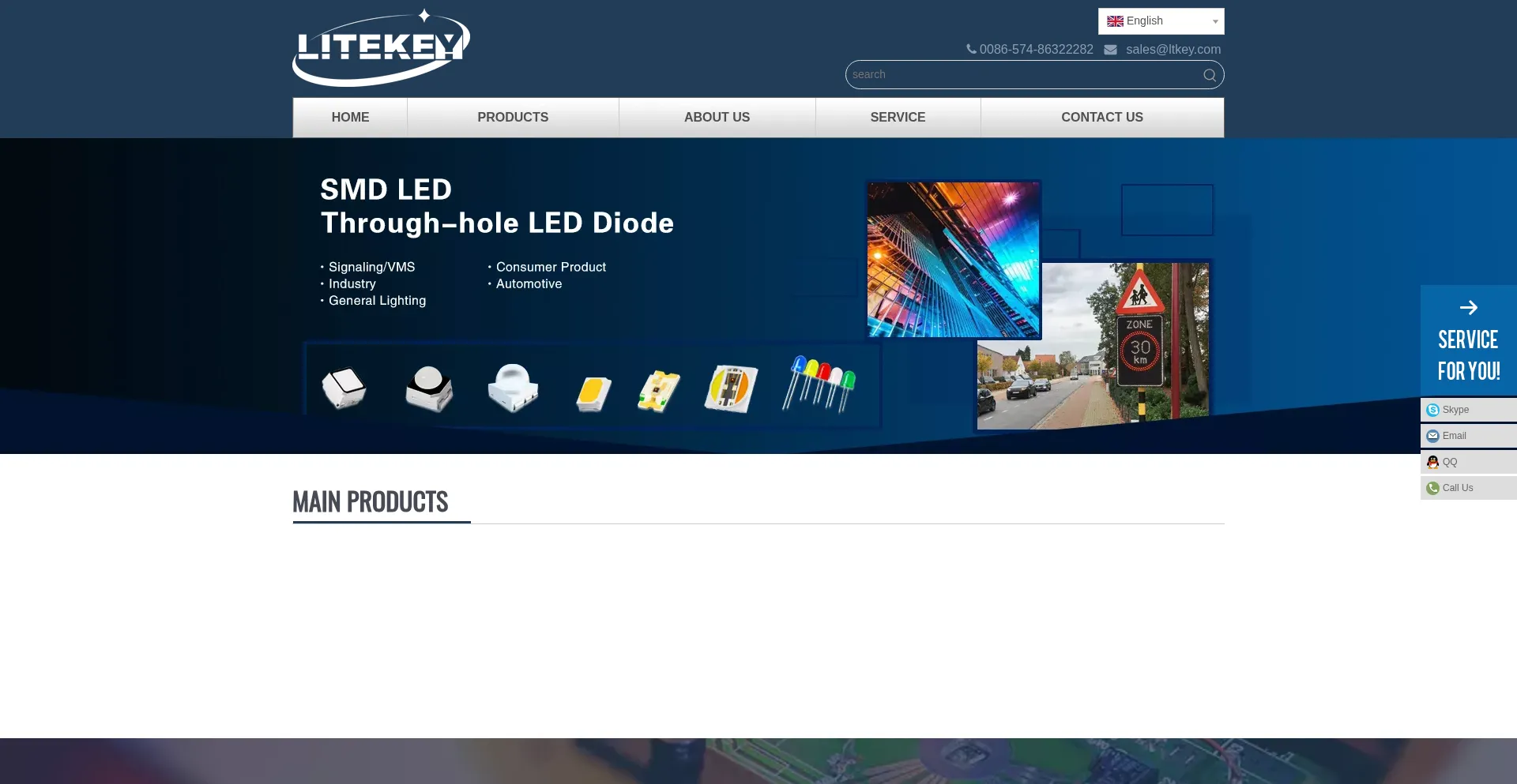 Website screenshot of Display-leds.com