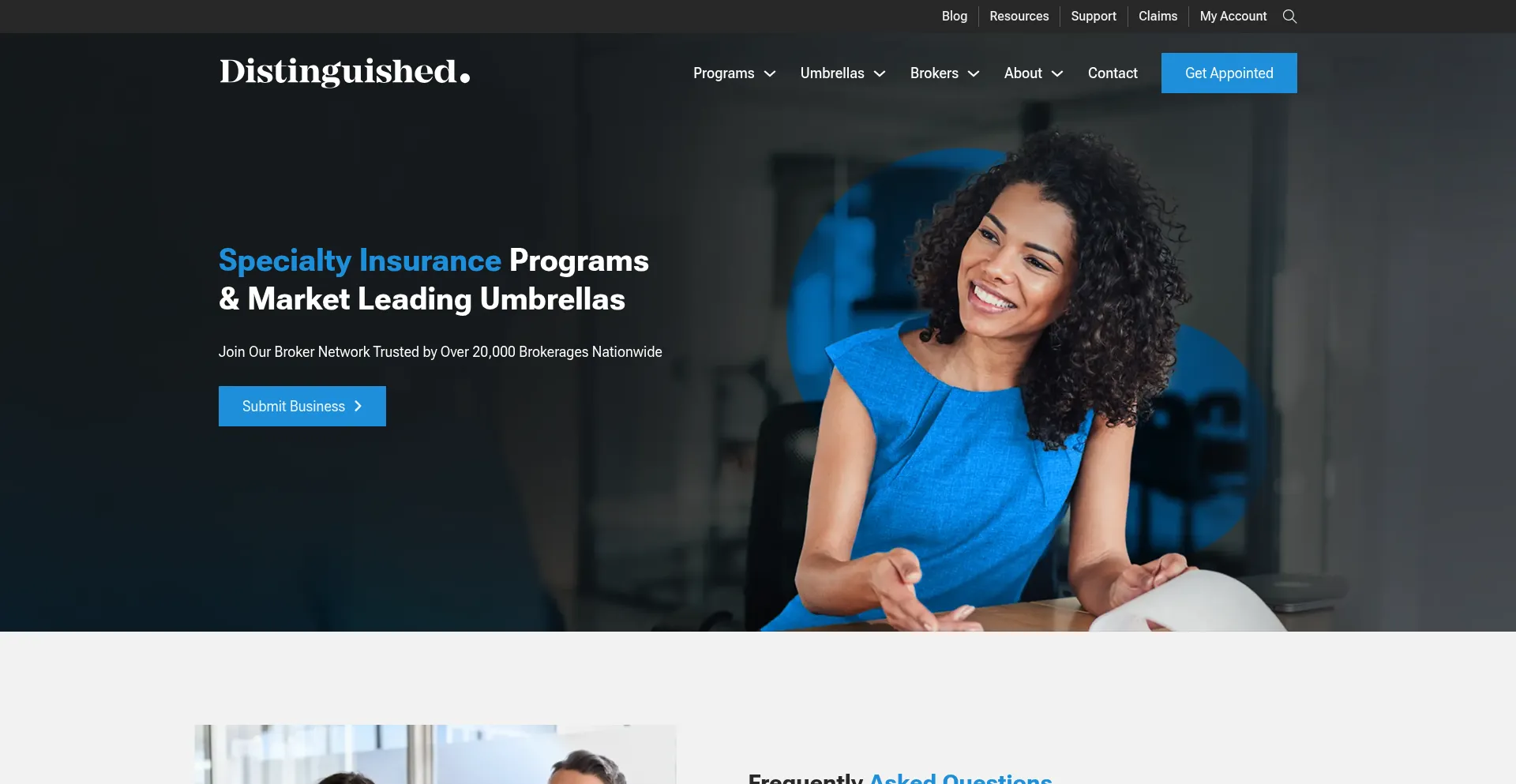 Website screenshot of Distinguished.com