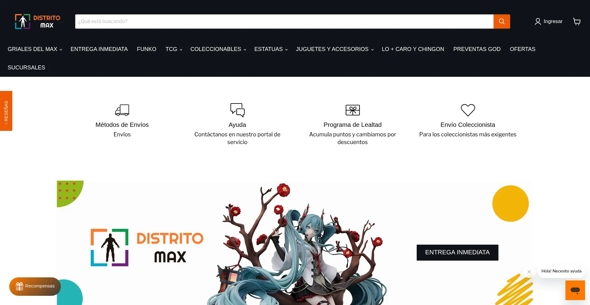 Website screenshot of Distritomax.com