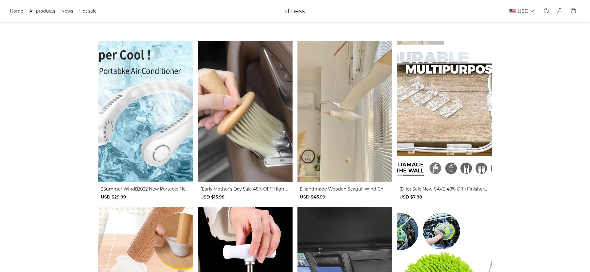 Website screenshot of Diuess.com