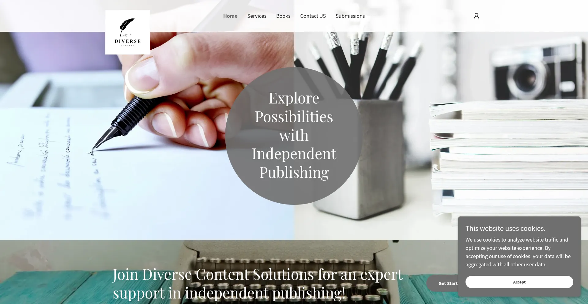 Website screenshot of Diversecontentsolutions.com