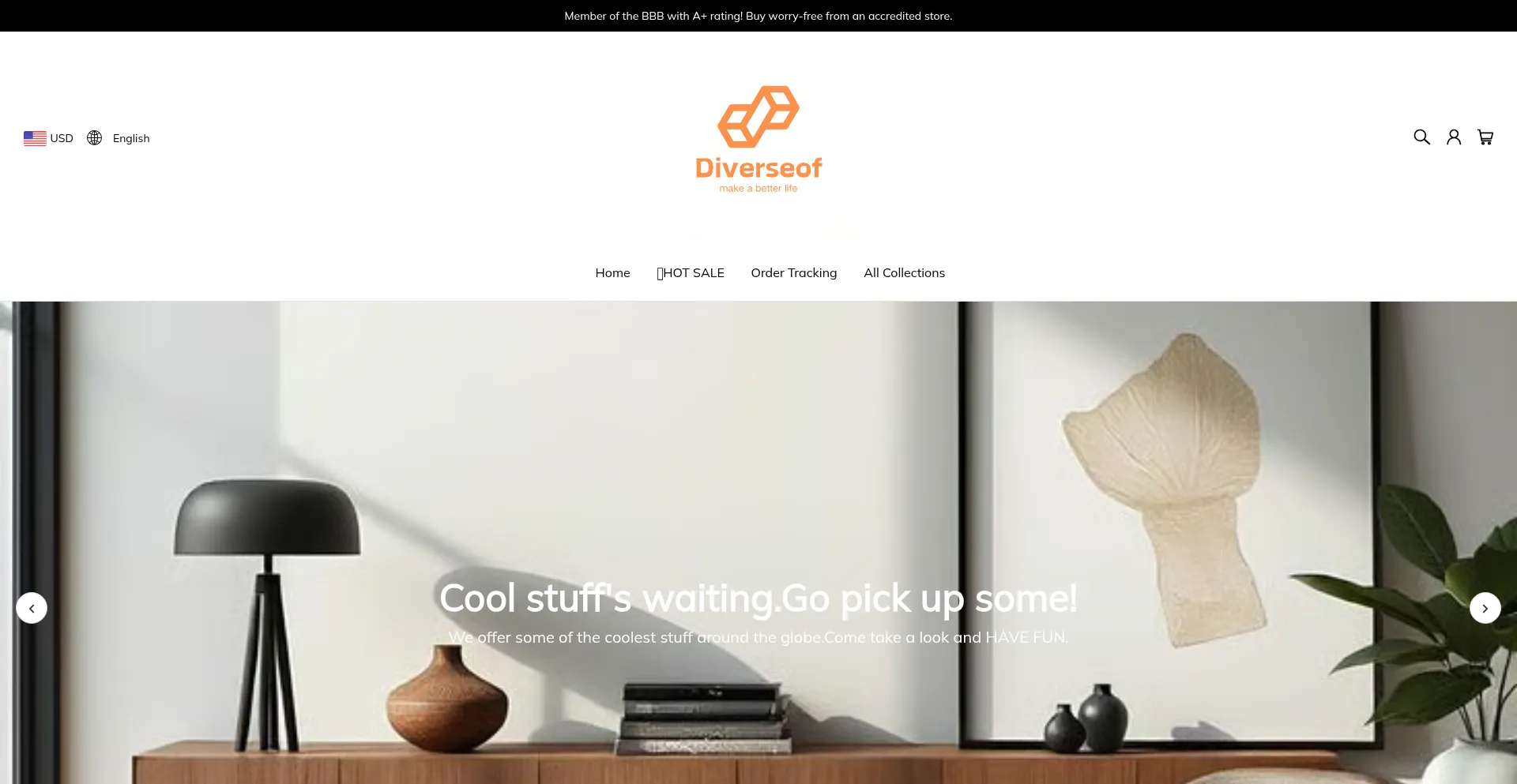 Website screenshot of Diverseof.com