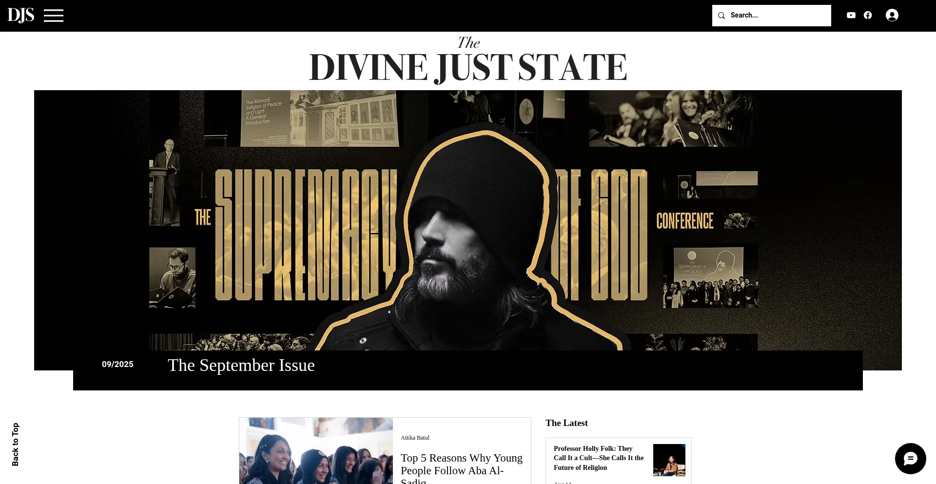 Website screenshot of Divinejuststate.com