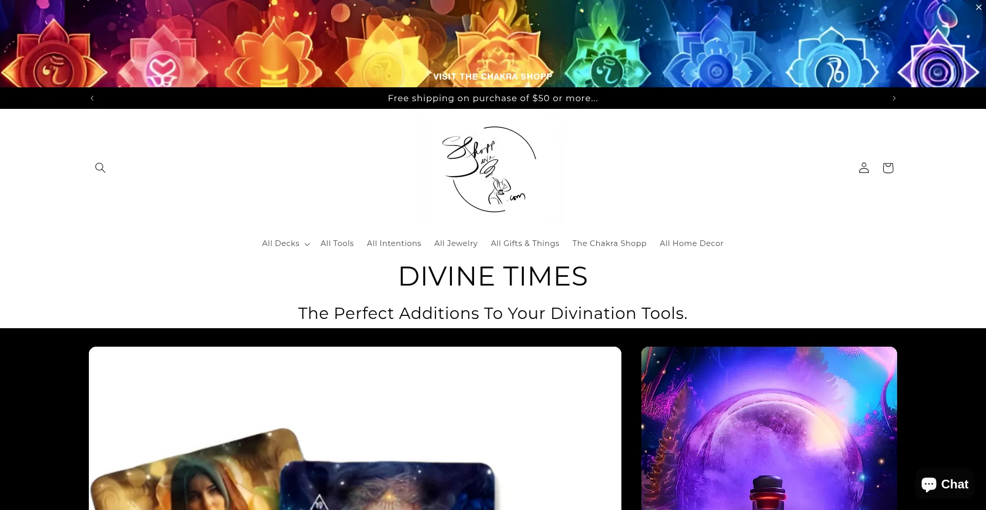 Website screenshot of Divinetimesbyshoppjava.com